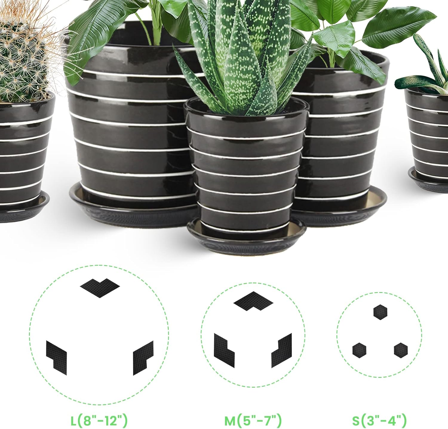 SNAILGARDEN 40Pcs Invisible Pot Feet, Composable Hexagon Flower Pot Feet Risers for Muti-Styles Pots, Nonslip Gardening Pot Feet Pads for Indoor Outdoor Planters Garden Plant Pots Flowers image number 4