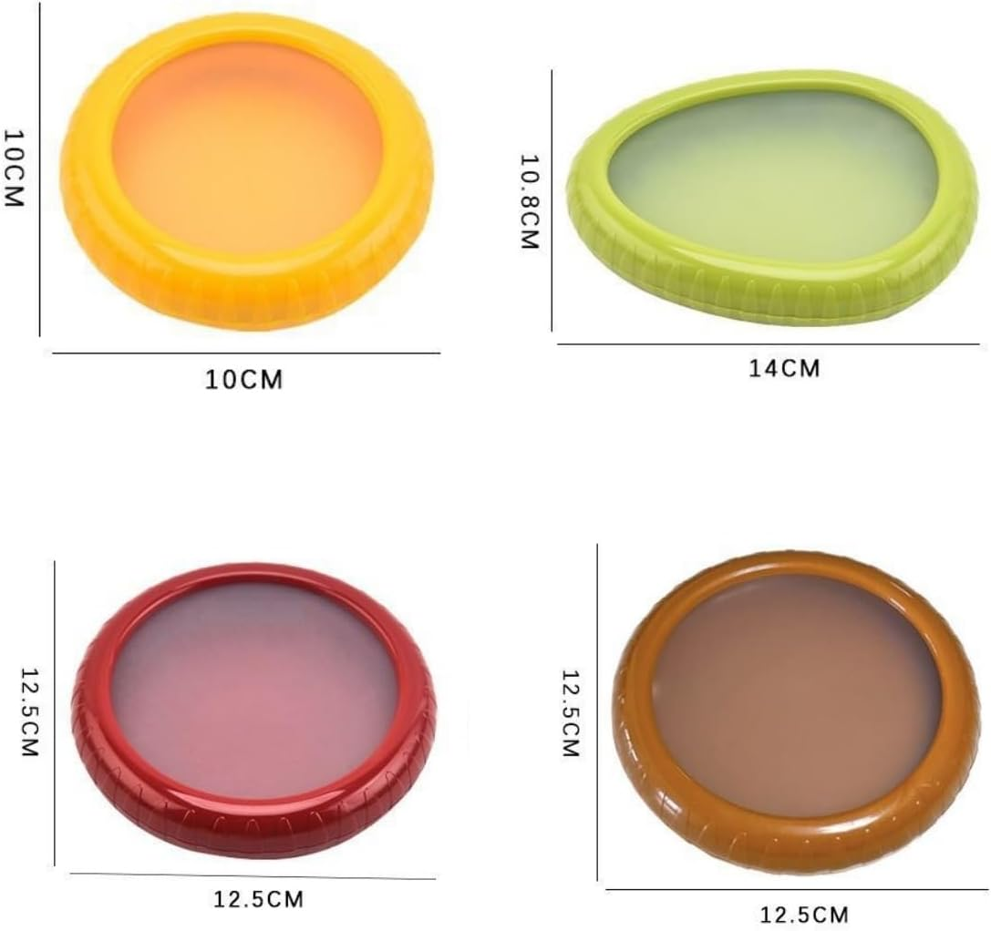 Silicone Fruit and Vegetable Storage Container Set,Makes Food Stays Fresh Longer,Avocado Silicone Saver Tomato Storage Container Onion Keeper and Lemon Saver for Fridge,4Pcs