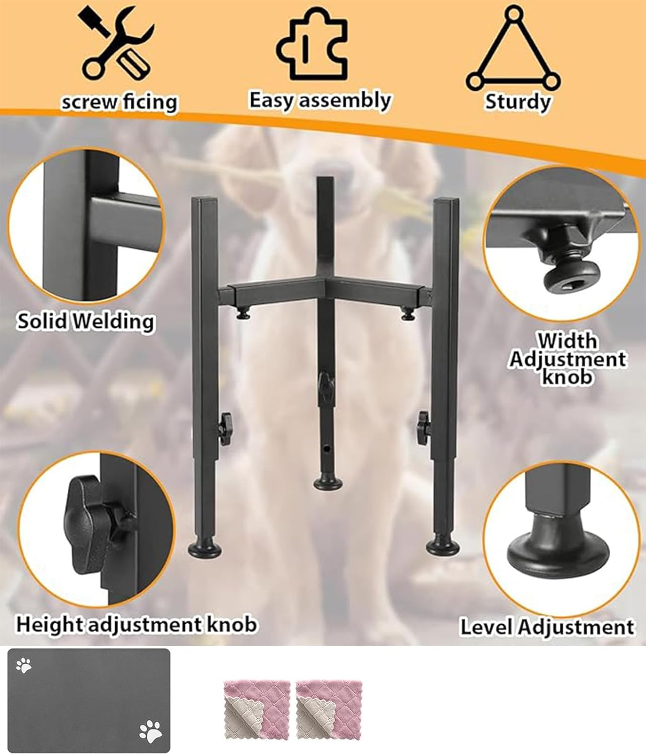 Dog Bowl Stand,Adjustable Elevated Dog Bowl Stand,Metal Canine Feeder Base, Pet Water and Food Container Platform, Pet Bowl Holder for Large, Medium & Small Dogs (Single Bowl Holder) image number 4