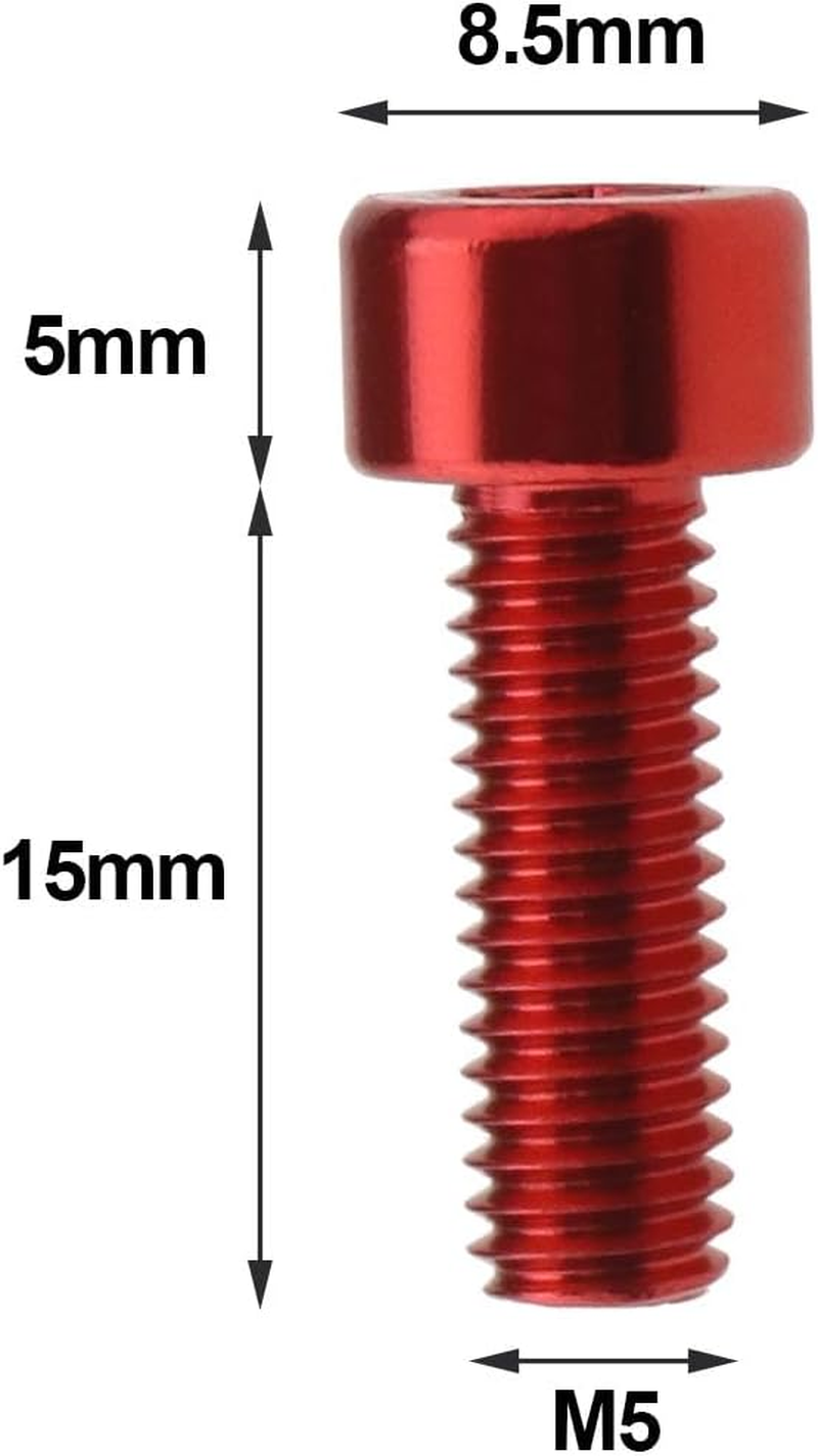 Emsea 8Pcs Water Bottle Cage Bolts Aluminium Alloy Bicycle Water Bottle Holder Screws Fit for Most Bicycle Multicoloured Water Bottle Cage Screws image number 1