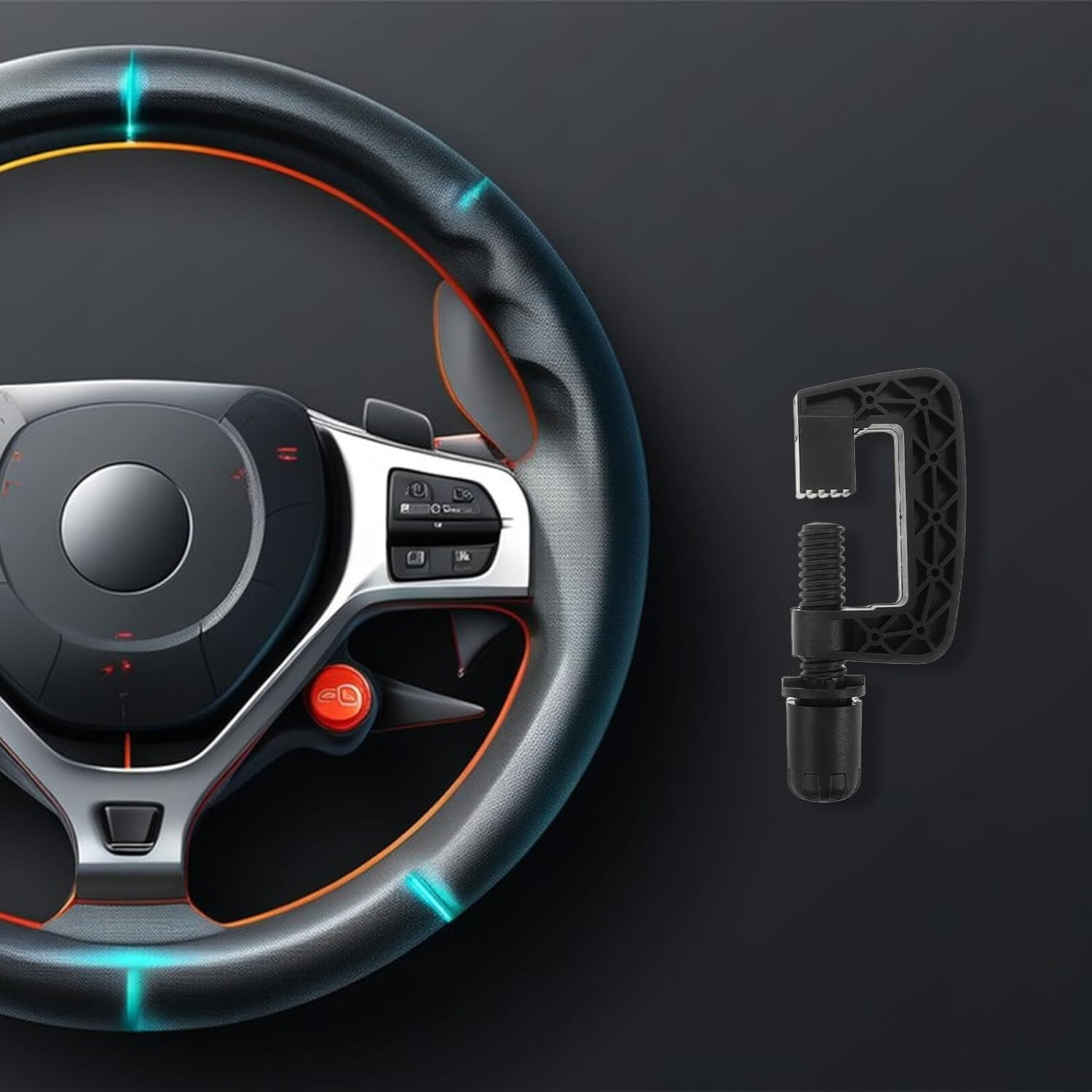 Game Steering Wheel Clamp for Original Mount Racing Car Modified Part Plastic Fixing Accessory Compatible with Gaming Racing Wheels Sturdy Replacement Clip