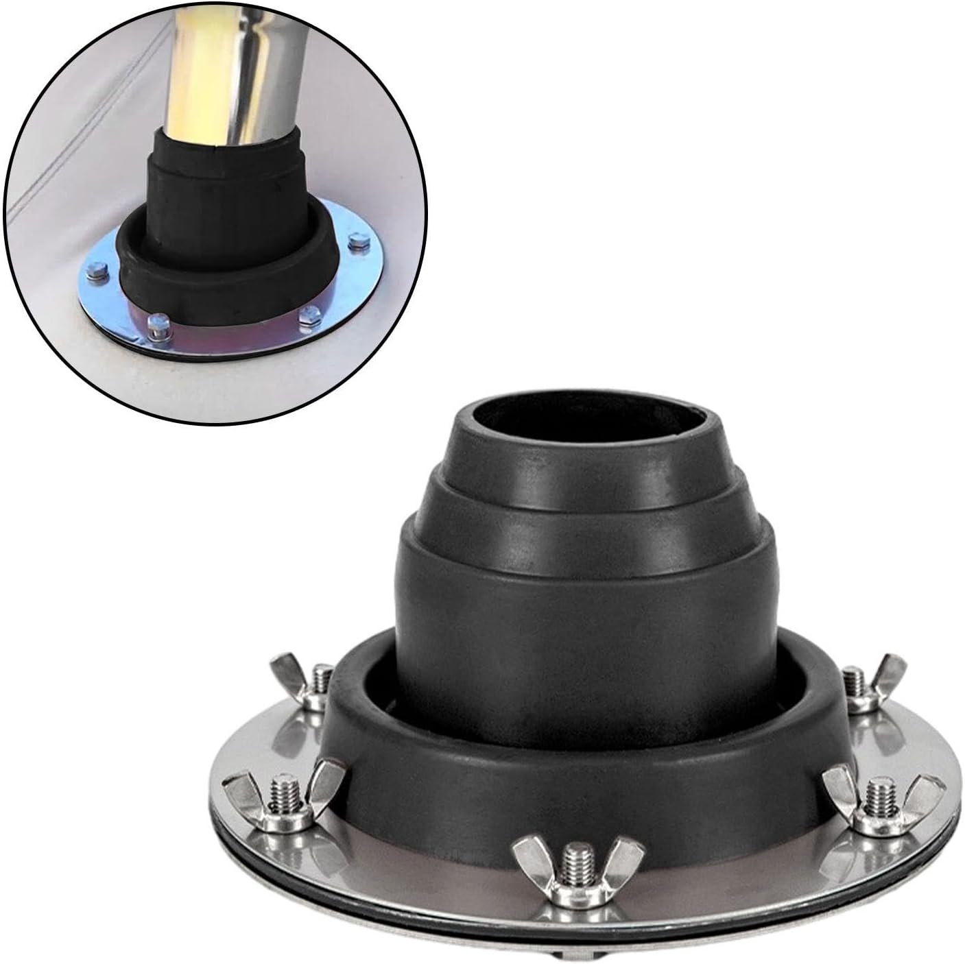 Eigell Silicone Hot Tent Stove Jack Roof Pipe Flashing Heat Resistant Chimney Hole Durable Fireproof Protection Ring for Tent Yurt image number 1