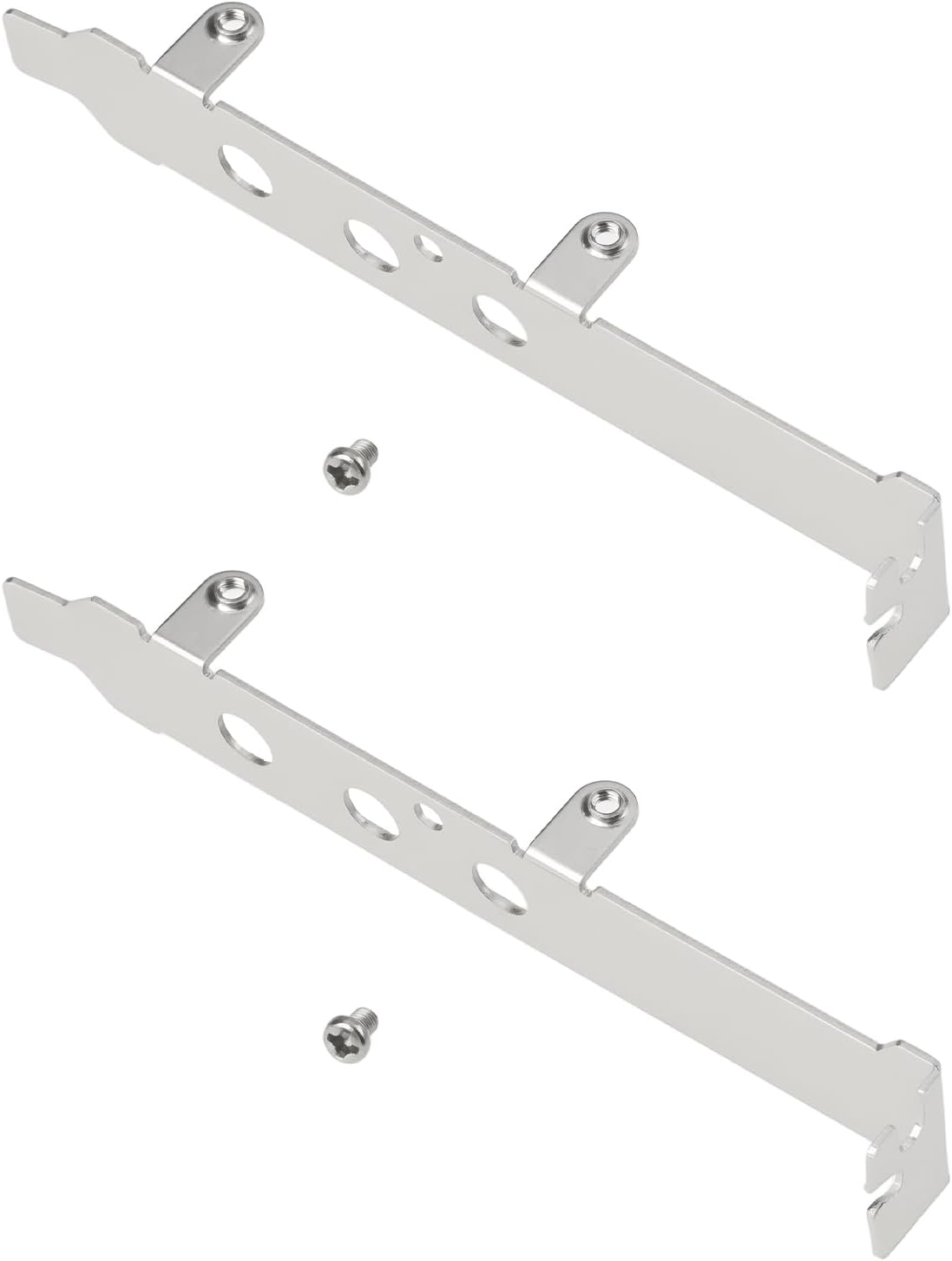 2Pcs 3 Hole Full Height Bracket Compatible with Standard PCI AGP Slot Case image number 1