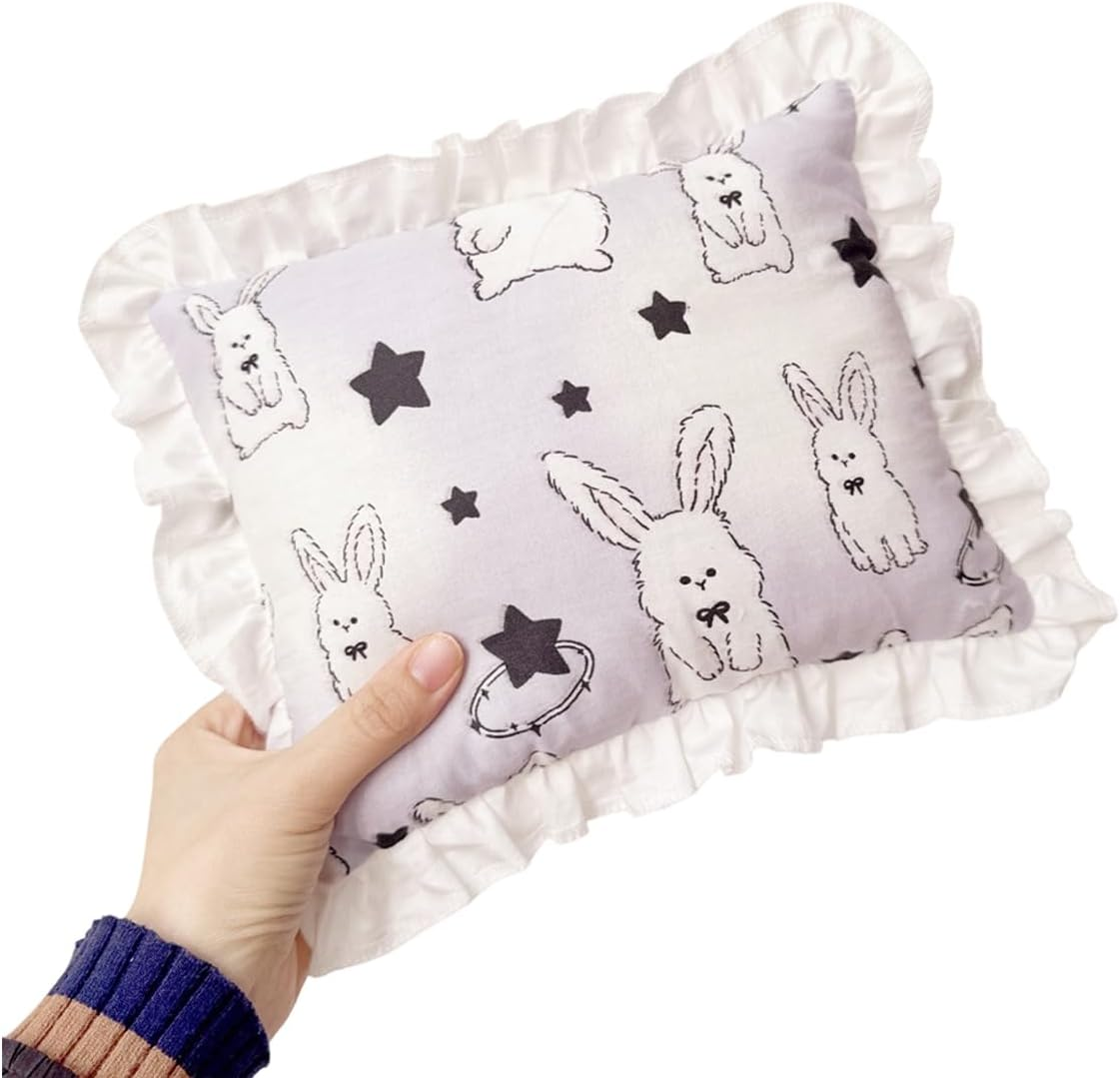 AIMALL 11X13.4 Inch Pure Cotton Lace Small Dog Pillow, Double-Sided Pet Sleeping Cushion for Cats and Dogs, Soft Plush and Breathable Cotton Design