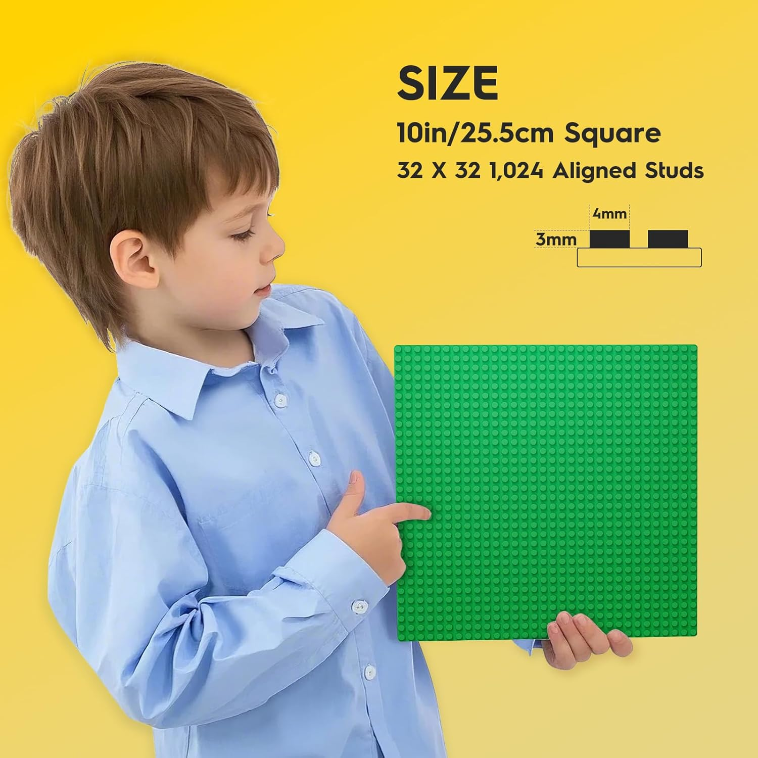 Pokiiulk 10 Pack Classic Baseplates Building Plates for Building Bricks 100% Compatible with All Major Brands-Baseplate, Base Plates Multipack, 10" X 10", Multicolored