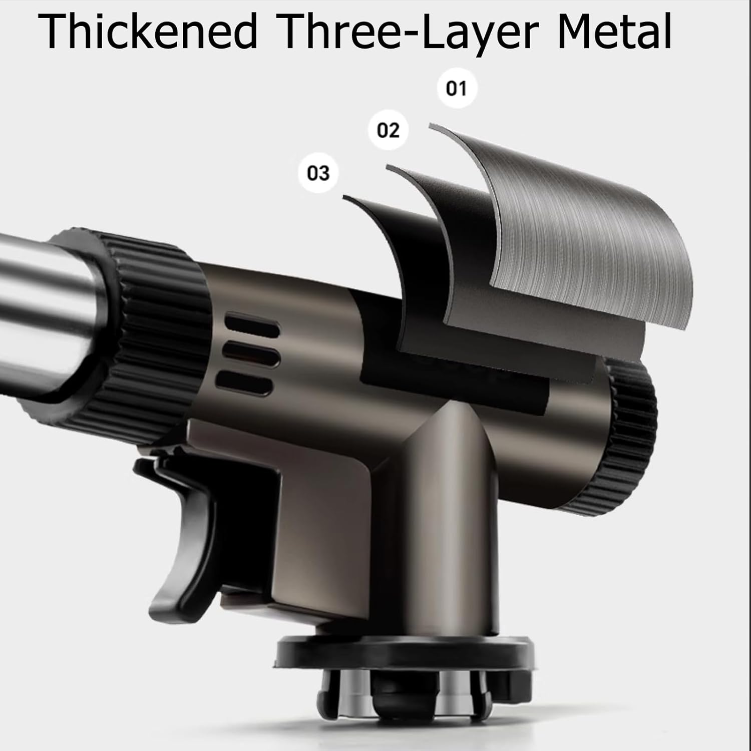 Butane Torch, Professional Kitchen Torch Lighter, Metal Case, 360&deg; Reverse Use, Adjustable Flame Shape Strength Gas Burner for Desserts Creme Brulee Baking BBQ Camping Soldering (Fuel Not Included) image number 1