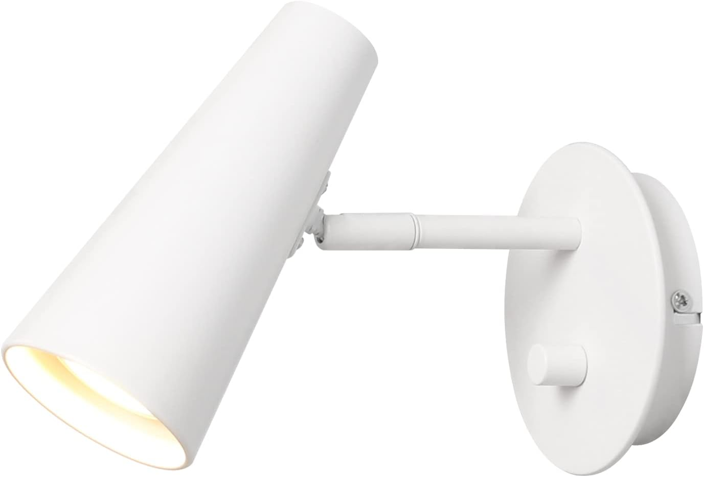 DAWALIGHT Dimmable Wall Light with Switch GU10 LED Warm White Dimmable 5 W Single Wall Lamp Indoor Adjustable Wall Lights for Reading Bedside Table Bedroom Corridor, Aluminium, Black