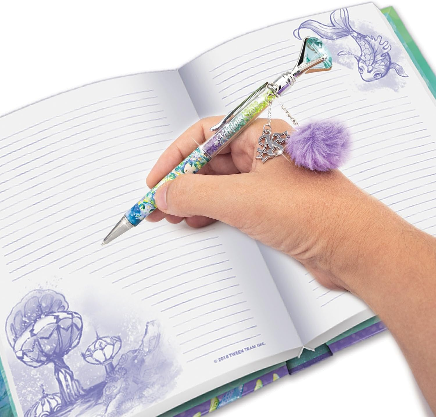 Nebulous Stars Random Diamond Pen - Gem-Filled Ballpoint Pen with Pretty Charms, Fun Stationery for Kids 5+, Assorted Styles image number 3