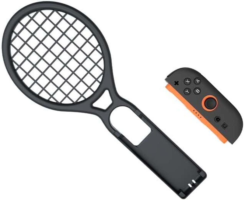 Tennis Racket Controller Attachment for Switch 2, 2-Pack, Black and Blue-Orange, 46G Each (Black) image number 3