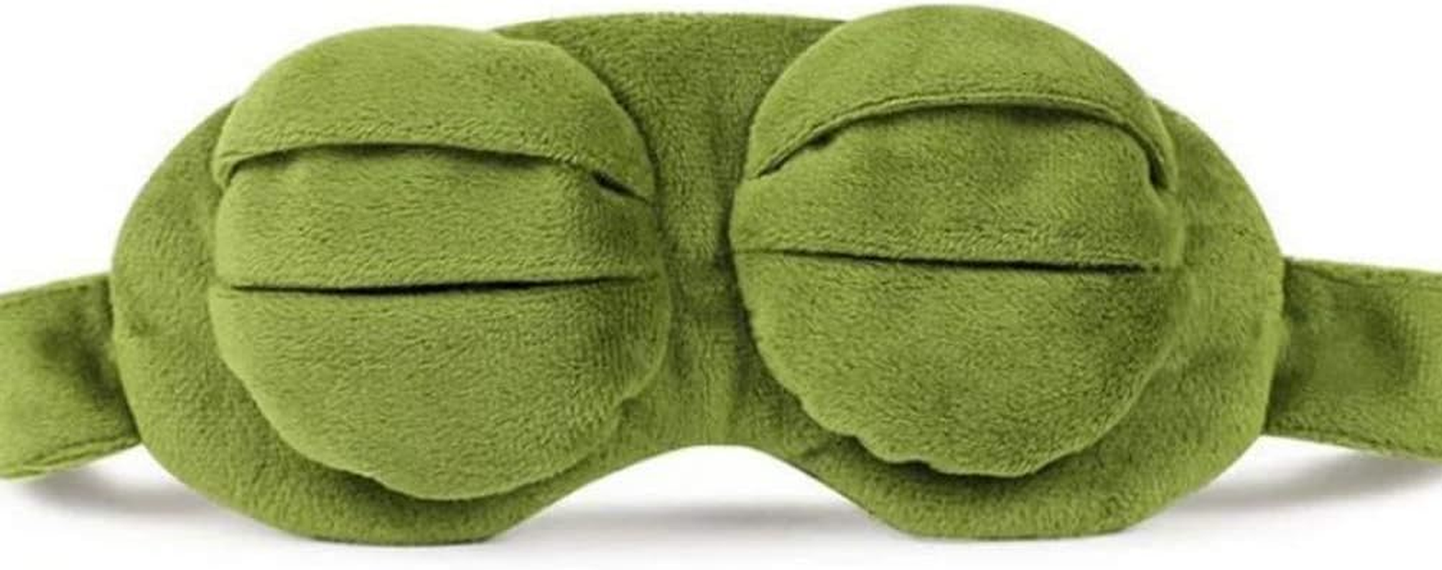 Shinywear Cute Rabbit Sleeping Eye Mask Plush Blindfold Travel Sleep Masks Super Soft Funny Eye Cover for Kids Girls and Adult (Green Frog) image number 1