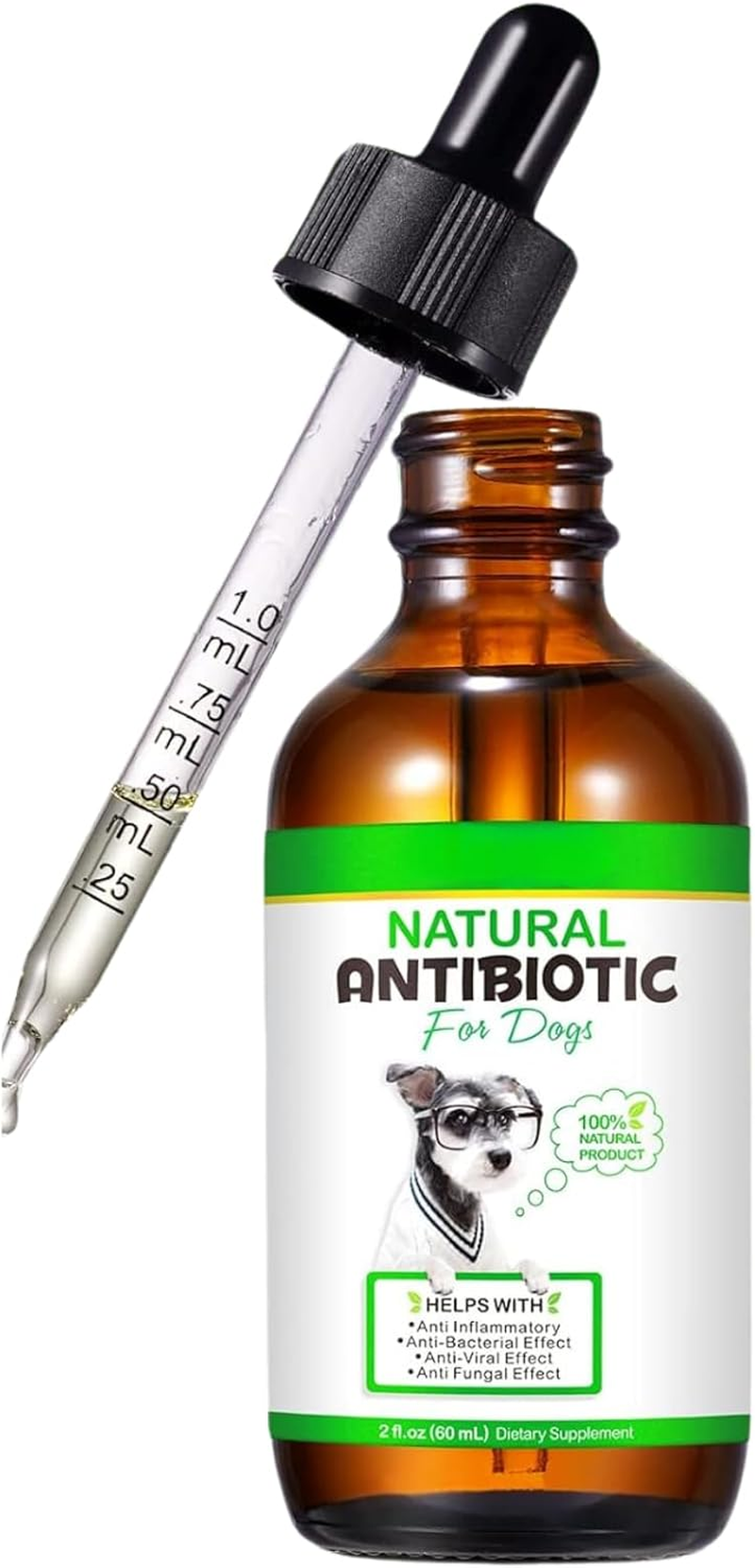 Natural Antibiotics for Dogs 60Ml | All-Natural Dog Antibiotic Supplement for Allergy & Itch Relief | Supports Immune Health & Overall Wellness | Delicious Bacon Flavour image number 3