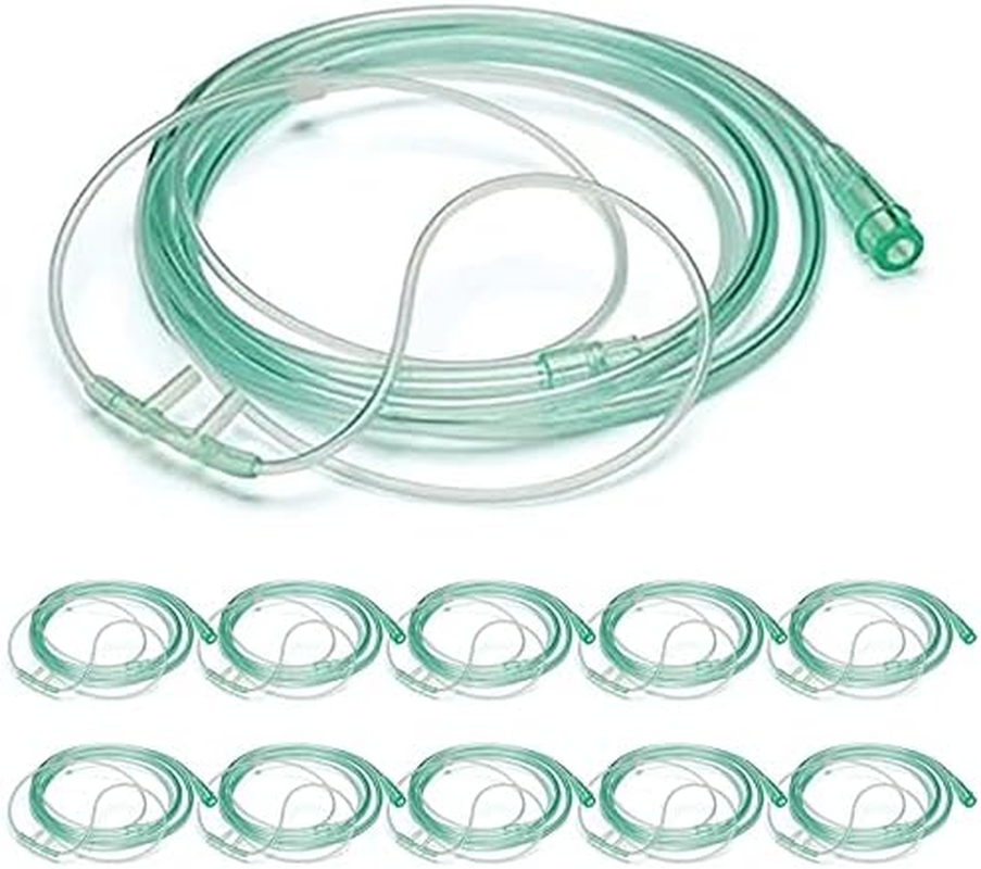 10 Pack High Flow Soft Oxygen Cannulas and 7&rsquo; Delicate Tubing with Standard Connection image number 1