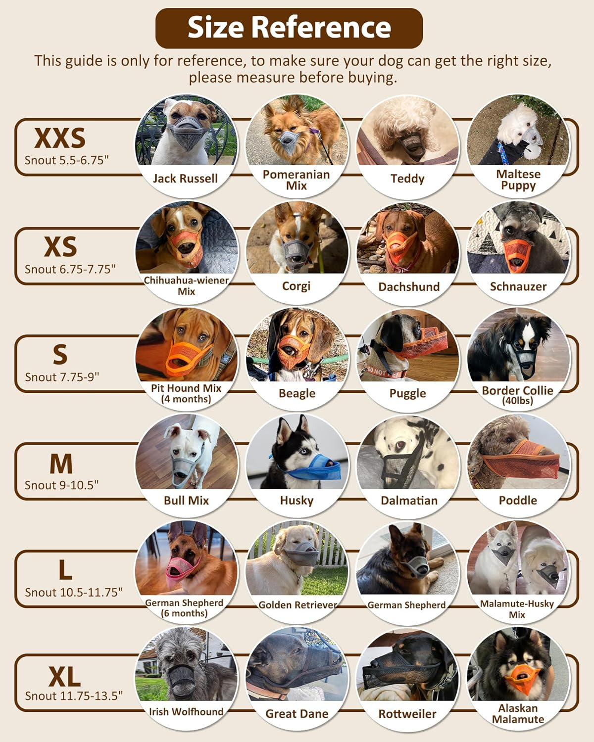 Nylon Muzzle for Small Medium Large Dogs, Breathable and Drinkable Muzzle for Barking and Anti-Barking (Grey, L) image number 5