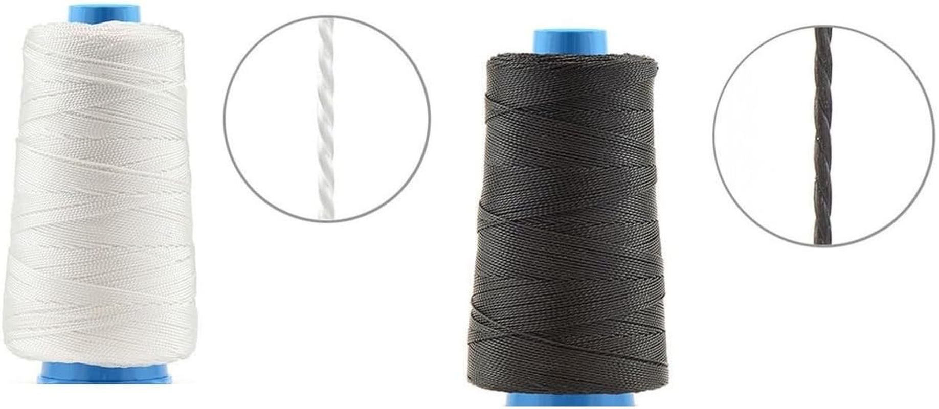 600M 0.68Mm Nylon Thread Cord for Leather, Denim & Canvas; Sewing Shoes, Jeans & Car Covers; Hand & Machine Sewing (2Pcs,300M/Pc) image number 3