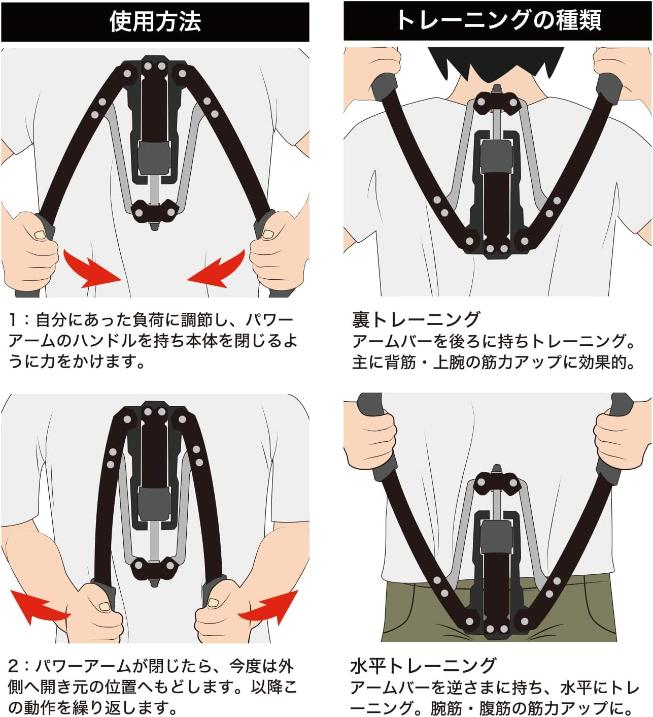 Ironman Club IMC-156 Power Arm, Hydraulic Type, 22.0 - 440.3 Lbs (10 - 200 Kg), Chest Arm, Muscle Strength, Expander, Arm Bar image number 4