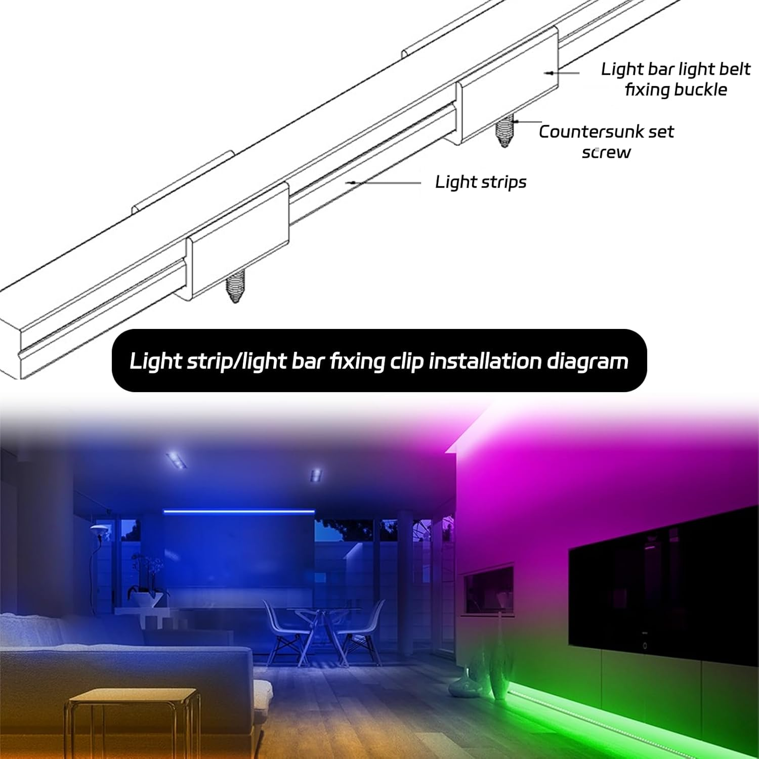 Pack of 50 Waterproof LED Light Strip Clips, LED Strip Holder, LED Strip Holder, Mounting Clamps, Suitable for 5 Mm to 6 Mm Silicone Waterproof LED Light Strips, Translucent image number 4
