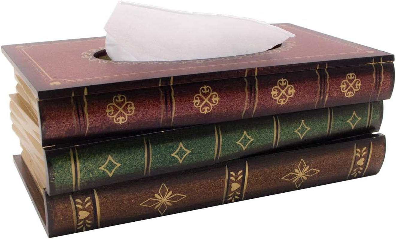 Book Tissue Box Holder Middle Ages Gothic Elegant Antique Vintage Decorative Napkin Tissue Holder Dispenser Novelty Halloween Surprise for Living Room Bathroom Decor image number 2