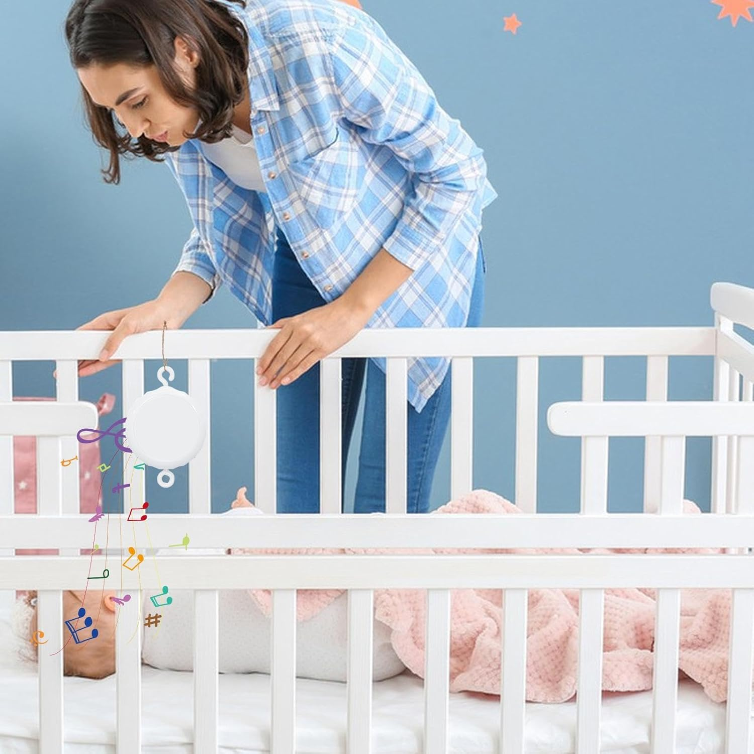 Kid Music Box with 3 Modes | Crib Music Mobile with Spinner | Baby Sleep Musics Box, Kid Music Player with Lullabies, Children'S Room Sound Machine, Infant Crib Music Box with Piano Melodies image number 5