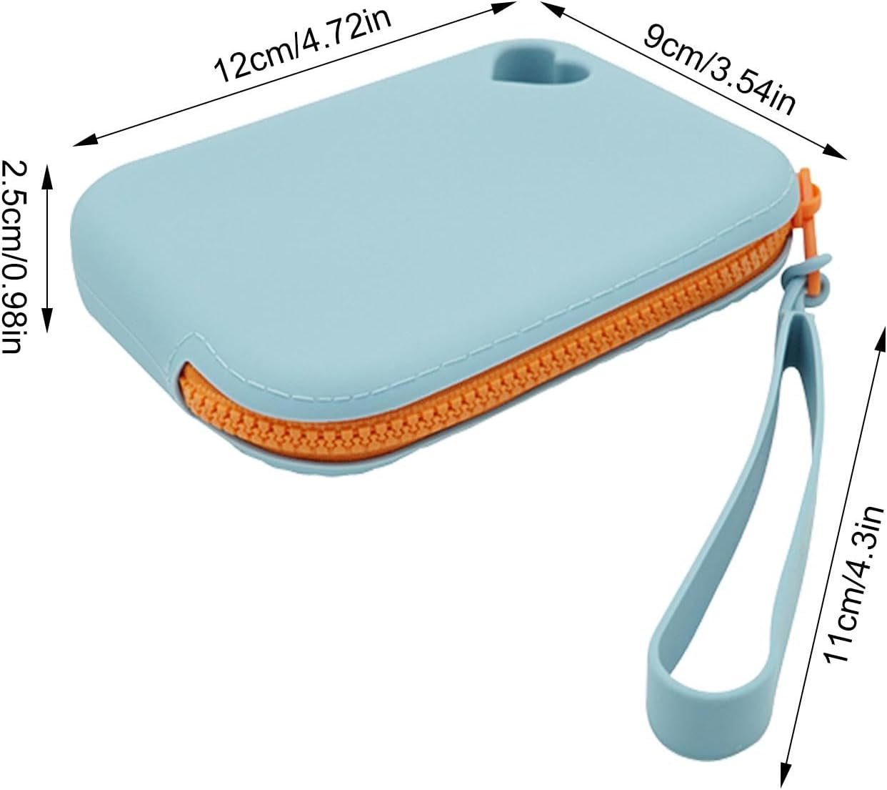 Silicone Silicone-Cosmetic Pocket, Waterproof Wallet | Portable Makeup Storage Bag, Small Cosmetic Travel Bag with Zipper for Women, Cosmetic Bag In, Light Blue, Fare Riferimento Alla Descrizione image number 6