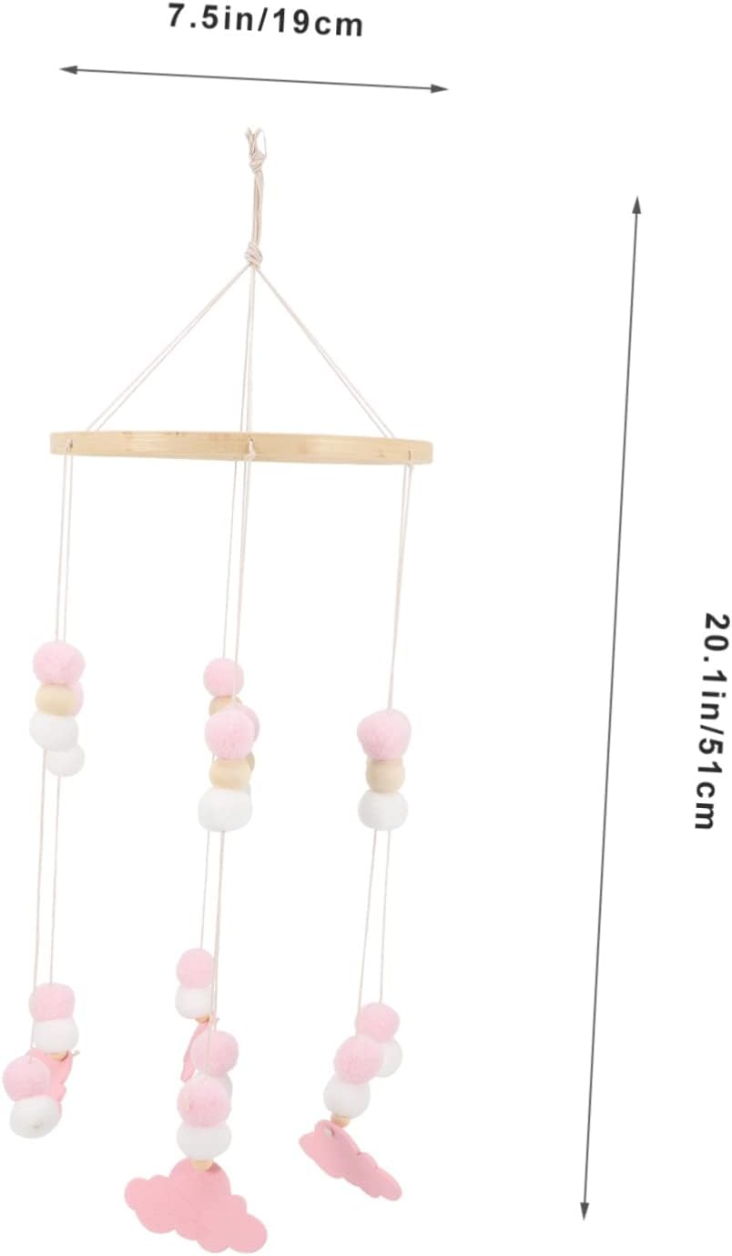 Mobile Wind Chime with Felt Balls Cute Elephant Crib Pendant for Nursery Decoration Safe Hanging for Room Promotes Hand Eye Coordination and Visual Development image number 6