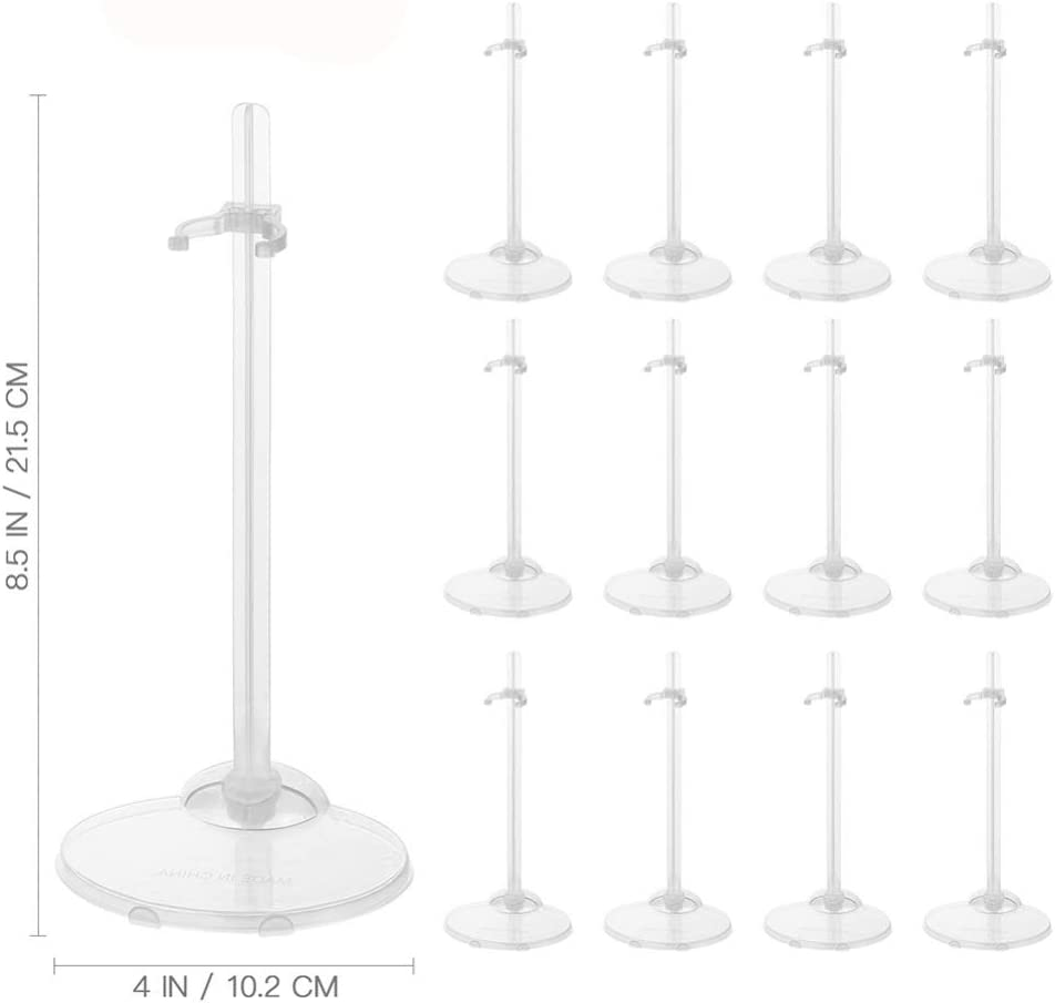 Toddmomy Doll Stands Show 15Pcs Doll Stands Display Holder Transparent Support for S Plastic S image number 1