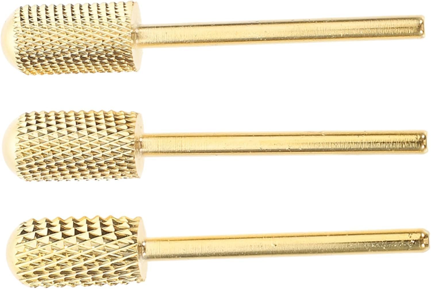 LOORGVEL 3Pcs Gold Tungsten Carbide Nail Drill Bits Set Professional Polishing Tools for Manicure Pedicure Suitable for Acrylic Gel Nails for Home Salon Use image number 3