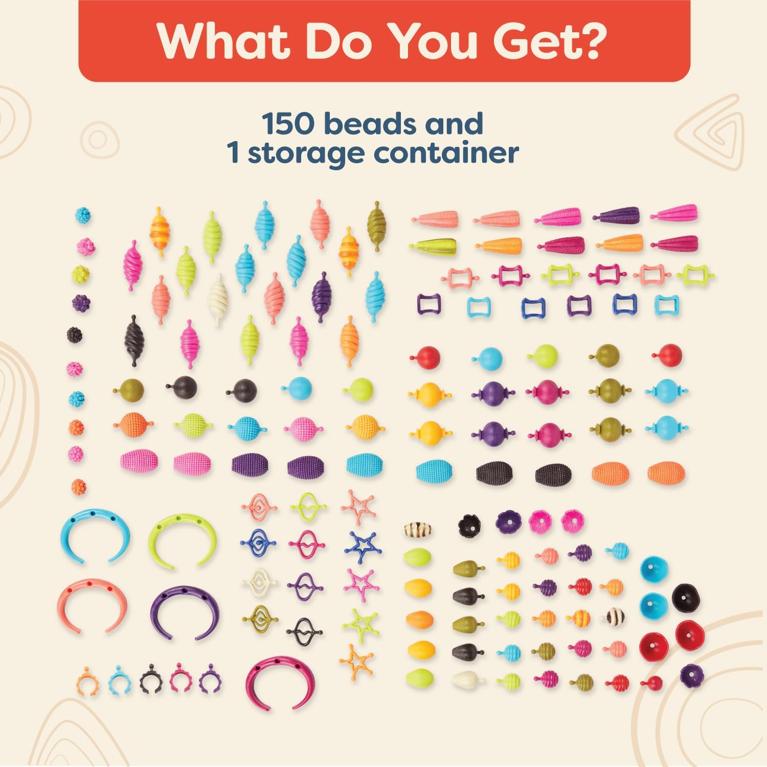 B. Toys &ndash; Pop Arty! 150 Pieces &ndash; Jewlery Making Kit &ndash; Creative Pop Snap Bead Set for Kids &ndash; DIY Craft Jewelry Making Kit &ndash; Necklaces, Rings, Bracelets &ndash; 4+ Years image number 3