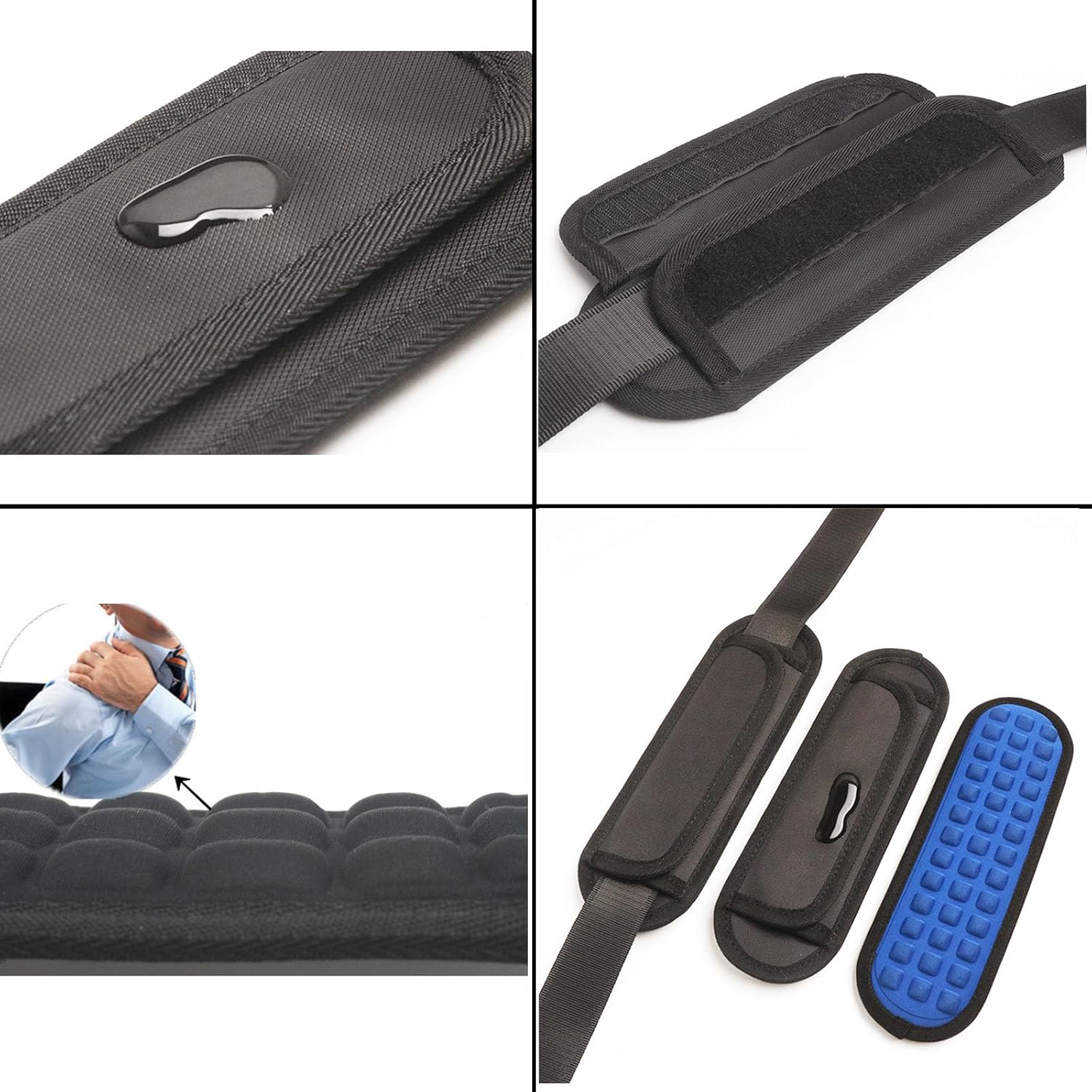 2Pcs Detachable Shoulder Strap Pad Soft Air Cushion for Laptop Backpack Sport Bag Messenger Guitar Case image number 3