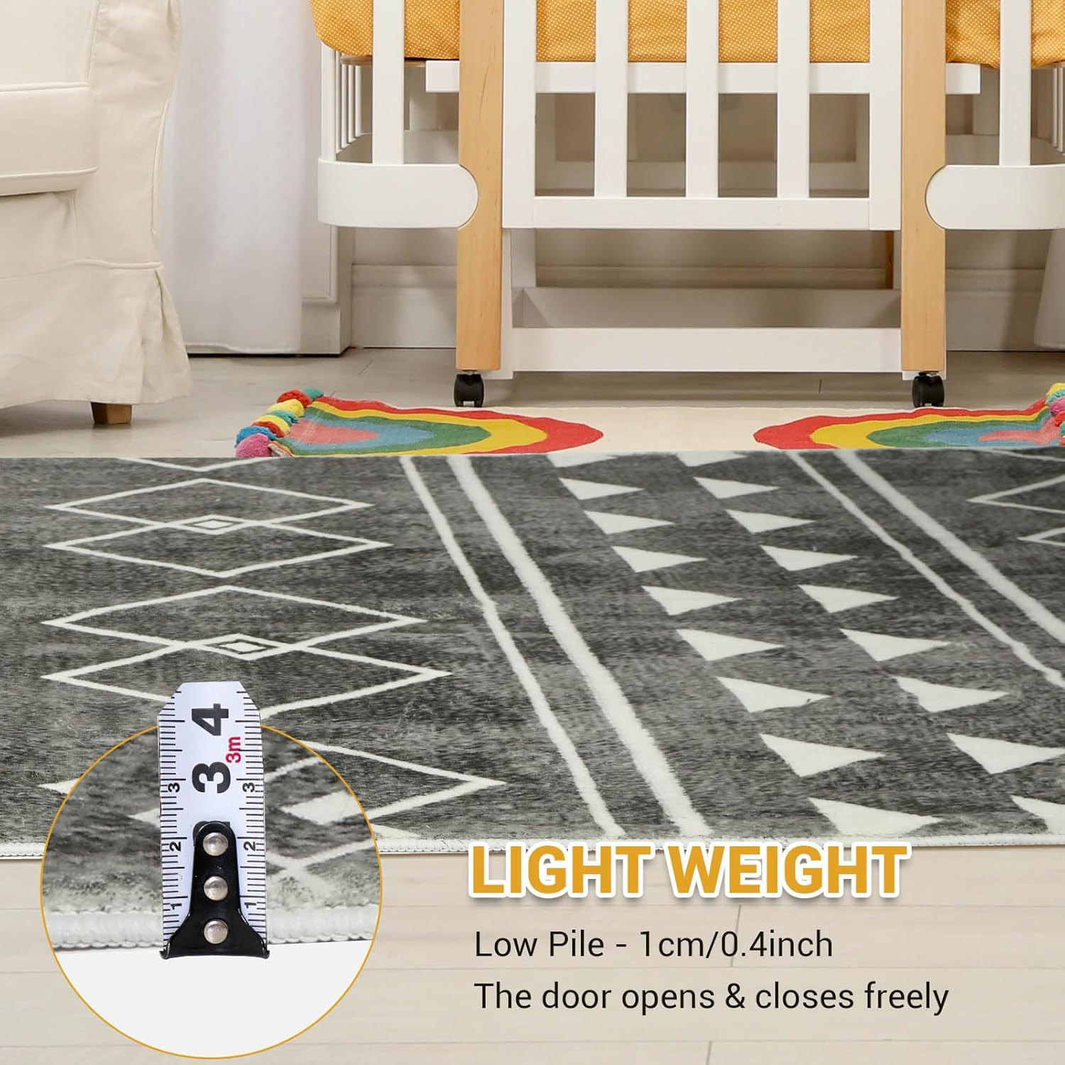 DAWNTREES Runner Rug (60X210Cm) Hallway Runner Rug Washable Kitchen Runner Rugs with Rubber Backing,Extra Long & Wide Rugs for Entryway Indoor, Kitchen, Laundry, Bedroom (Dark Grey) - Dark Grey image number 3