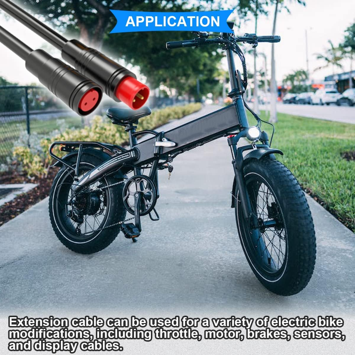 Xiatiaosann 5 Pairs Waterproof Julet 2 Pin Connector Extension Cable for E-Bikes - 20Cm Female and Male Plug Wire for Electric Bike Light, Throttle Grip with 20 Pieces Heat Shrink Tube - 2 Pin image number 4