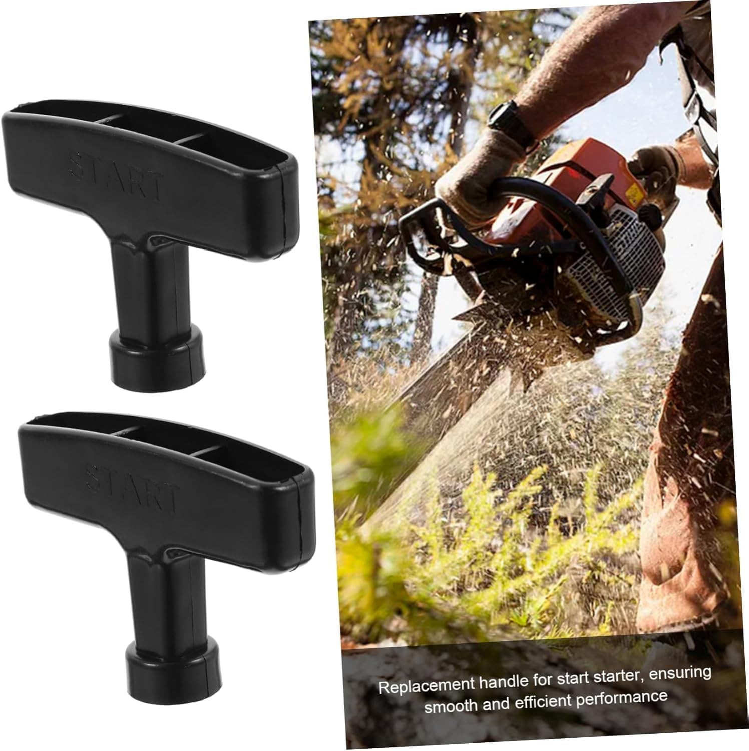 Fokmuaex 10PCS Pull Start Rope Handle Replacement for Lawn Mower & Trowel Machine - Durable Starter Cord with Comfort Grip (Black) image number 3