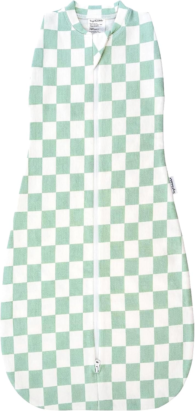 Tiny Twinkle Sleep Sack:1.0 TOG, 95% Cotton & 5% Elastane, Supersoft Micro-Fleece Wearable Blanket with Swaddle Transition (Sage Checkers) image number 6