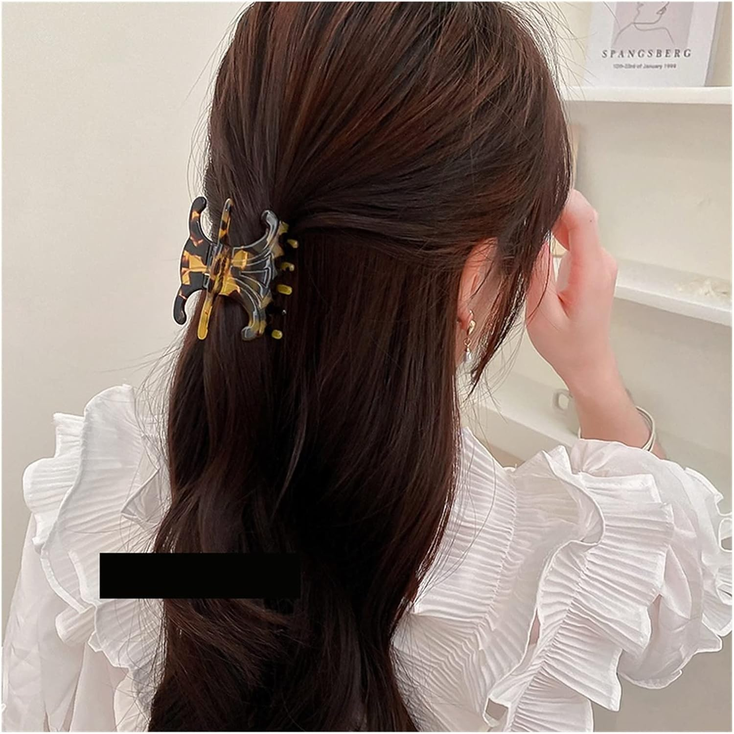 AELOUS Women Hair Accessory, Colorful Leopard Print Butterfly Geometric Headdress Hair Claws, Fashion Back Head Dish Hair Clips - Leopard image number 2