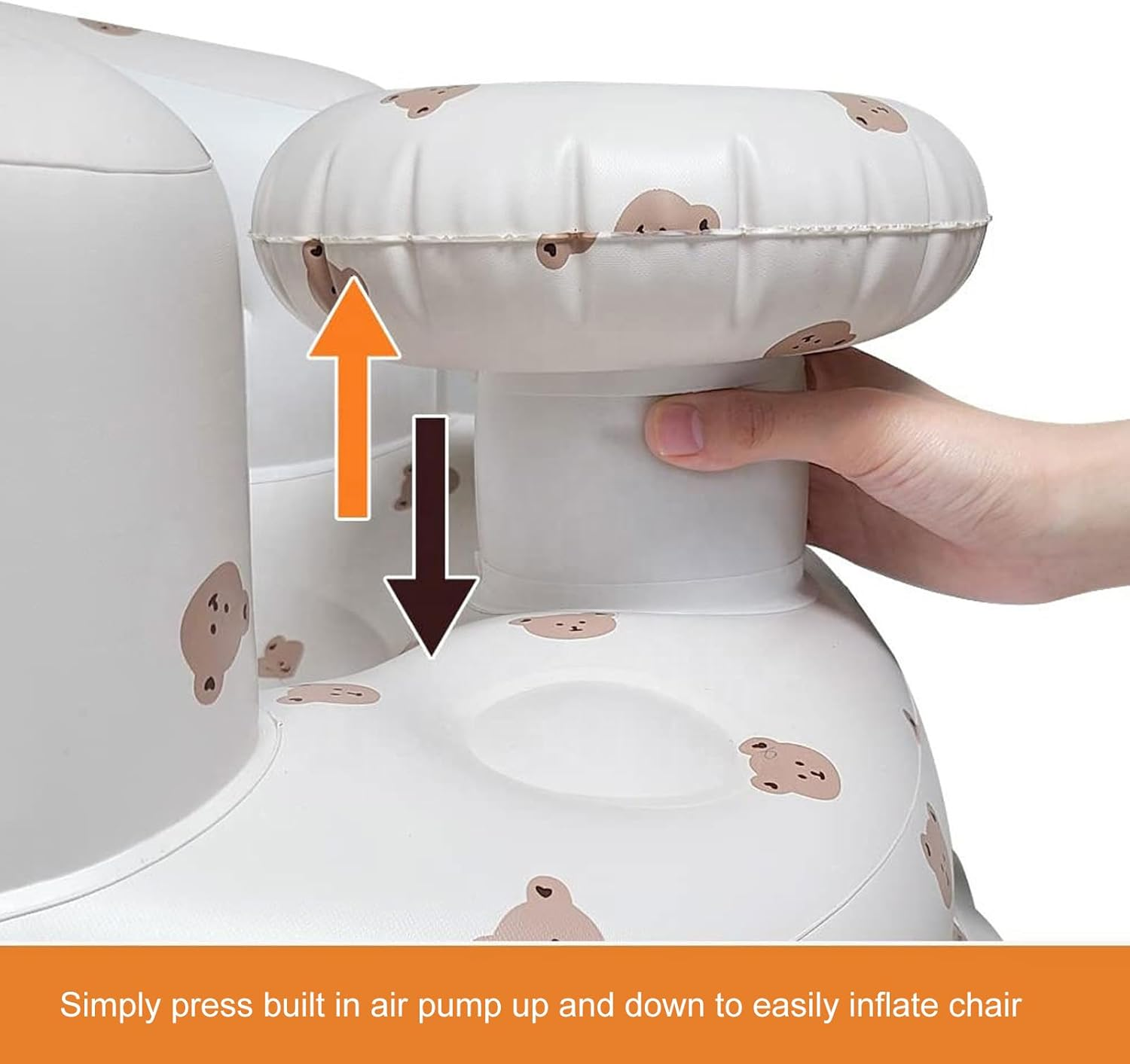 Baby Inflatable, Infant Back Support Sofa with with Tray Air Pump and Storage Case, Sitting up Toddler Chair for Babies 3 Months and Up image number 3