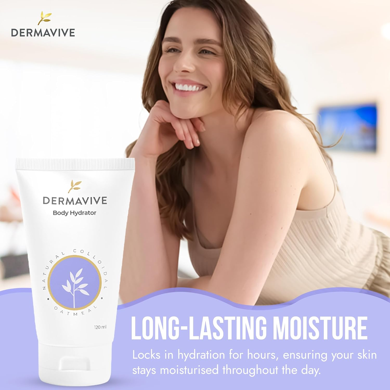 Dermavive Oatmeal Body Hydrator &ndash; Colloidal Oatmeal Moisturizing Oil for Itchy, Dry, Flaky & Sensitive Skin &ndash; Nourishing After-Shower Body Oil for Kids, Teens & Adults &ndash; 120Ml (4.05 Fl Oz) image number 2
