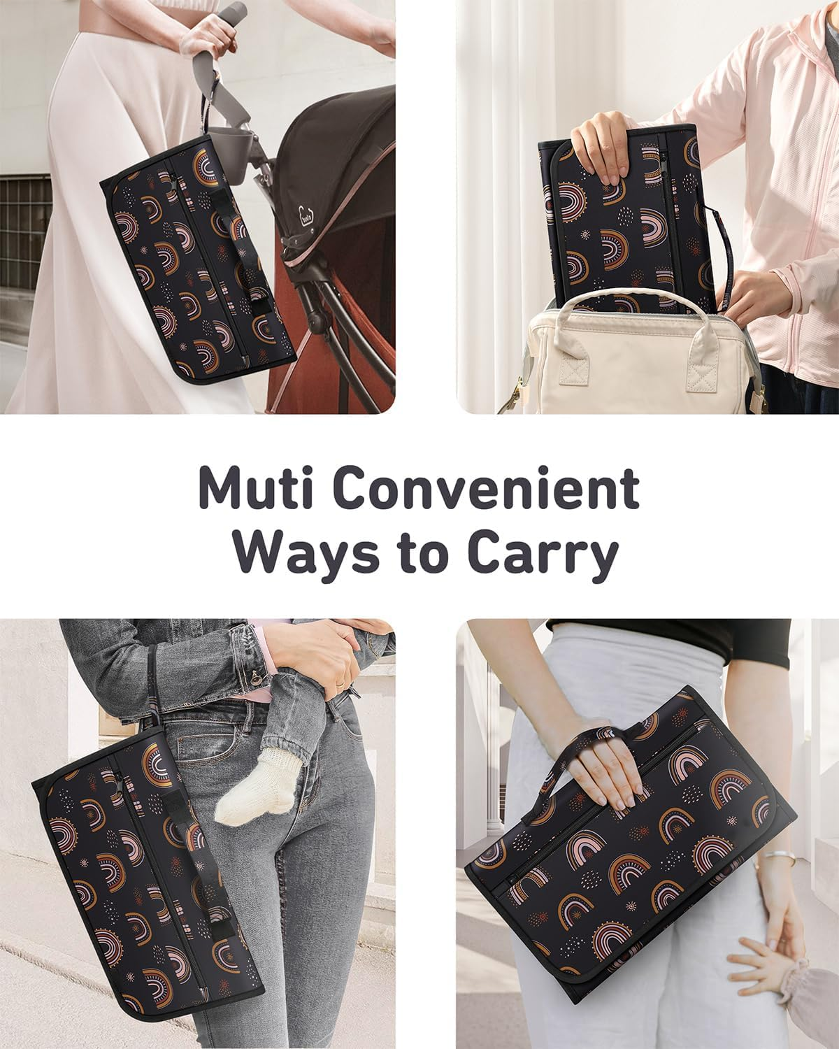 ZONEY Baby Changing Mat, Multipurpose Waterproof Wipeable Diaper Pad, Portable Diaper Changing Pad, Foldable Baby Changing Pads for Bed Protection, Travel Diaper Change Mat for Baby, Newborn Essentials