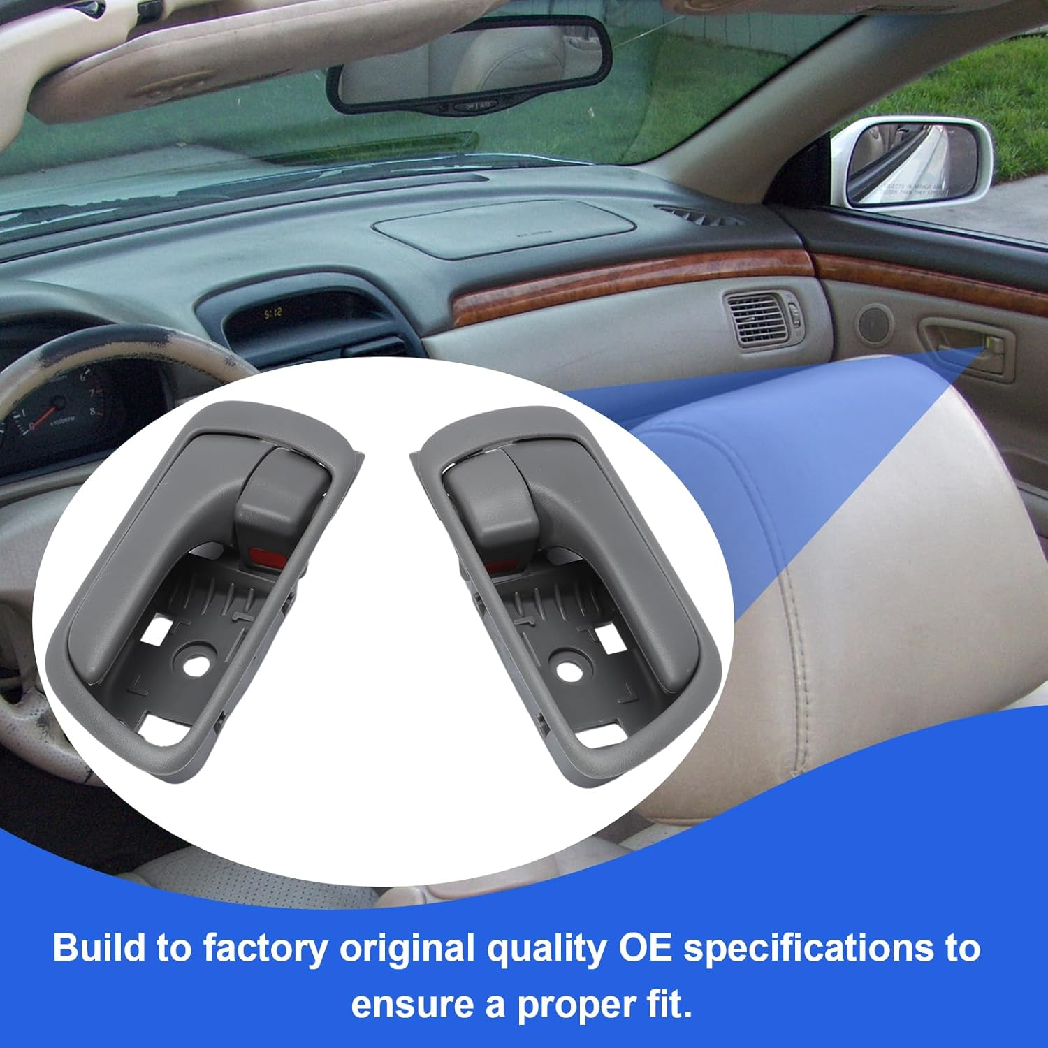Kasturrboo 2Pcs inside Interior Door Handles for 2002-2006 Camry Left & Right, Interior Front Rear Driver Passenger Side Gray Door Handle, Replace# 69206-AA021 69205-AA021 image number 2