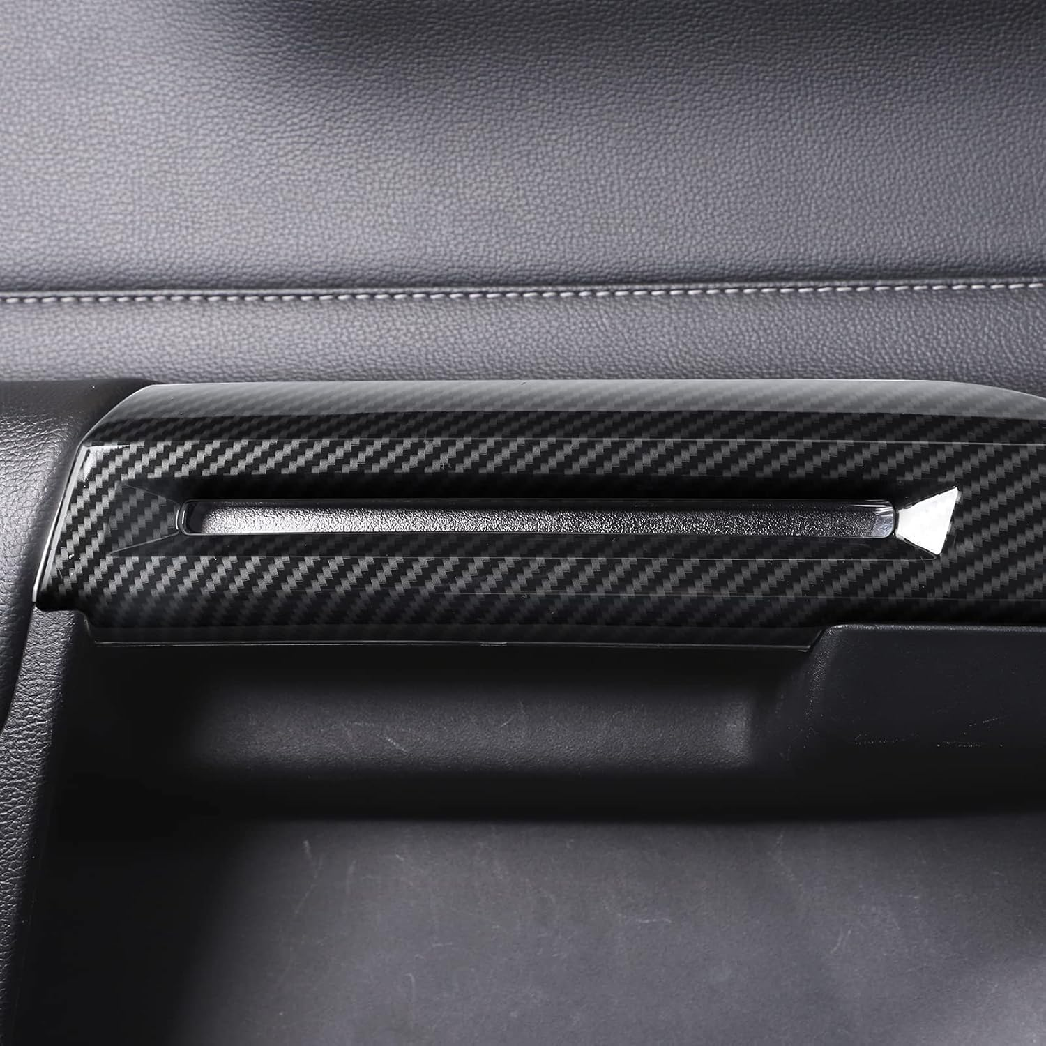 2PCS Carbon Fiber Inner Door Handle Trim Cover Interior Decoration Accessories Fit for Ford Mustang 2015-2024 image number 5