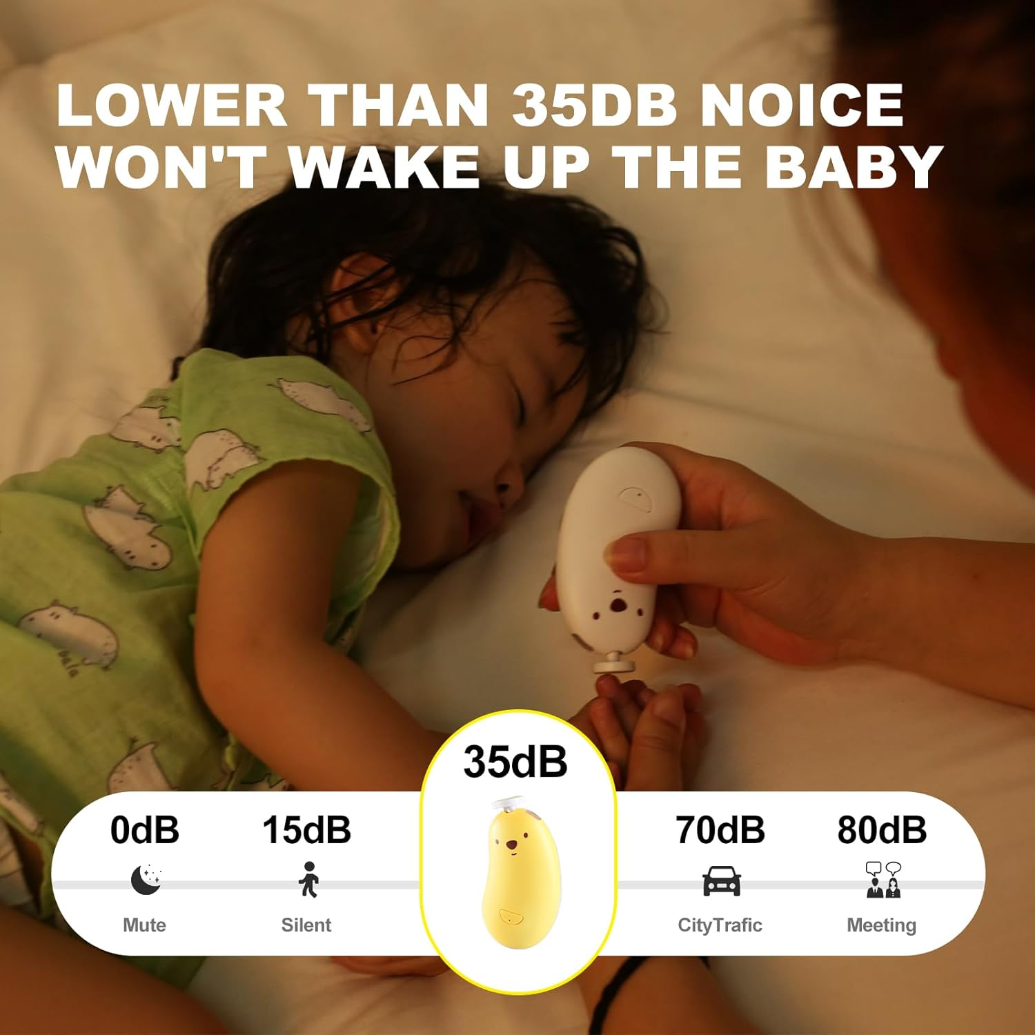 Baby Nail File Electric, Gentle Rechargeable Nail Trimmer, Baby Nail Clippers Grooming Kit Manicure Set for Infant Toddler or Adults, 6 Grinding Head Replacement Pads White image number 5