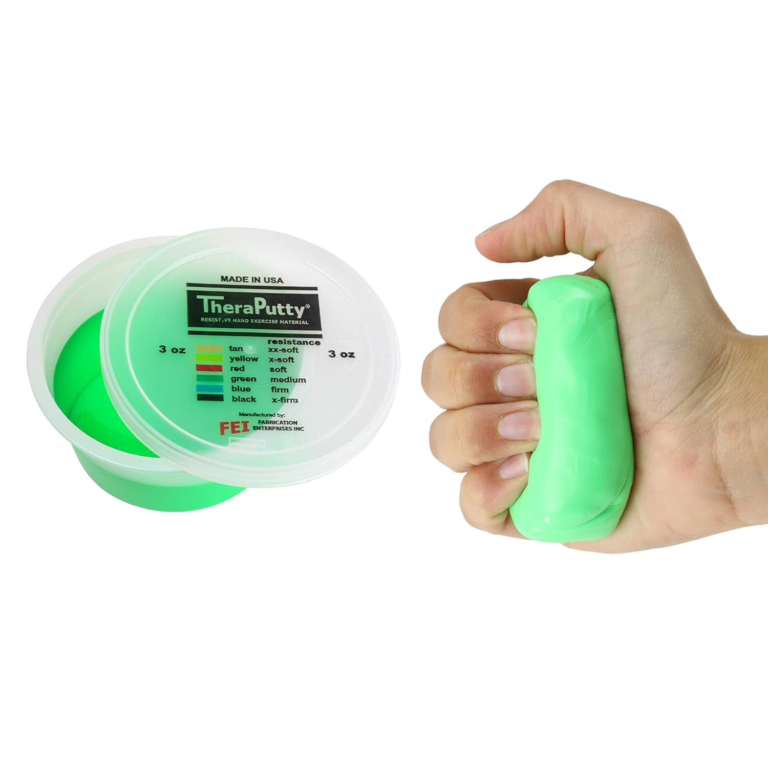 (90Ml-Green-Medium) - Antimicrobial Theraputty Exercise Material Size: 90Ml, Resistance/Colour: Medium/Green image number 4