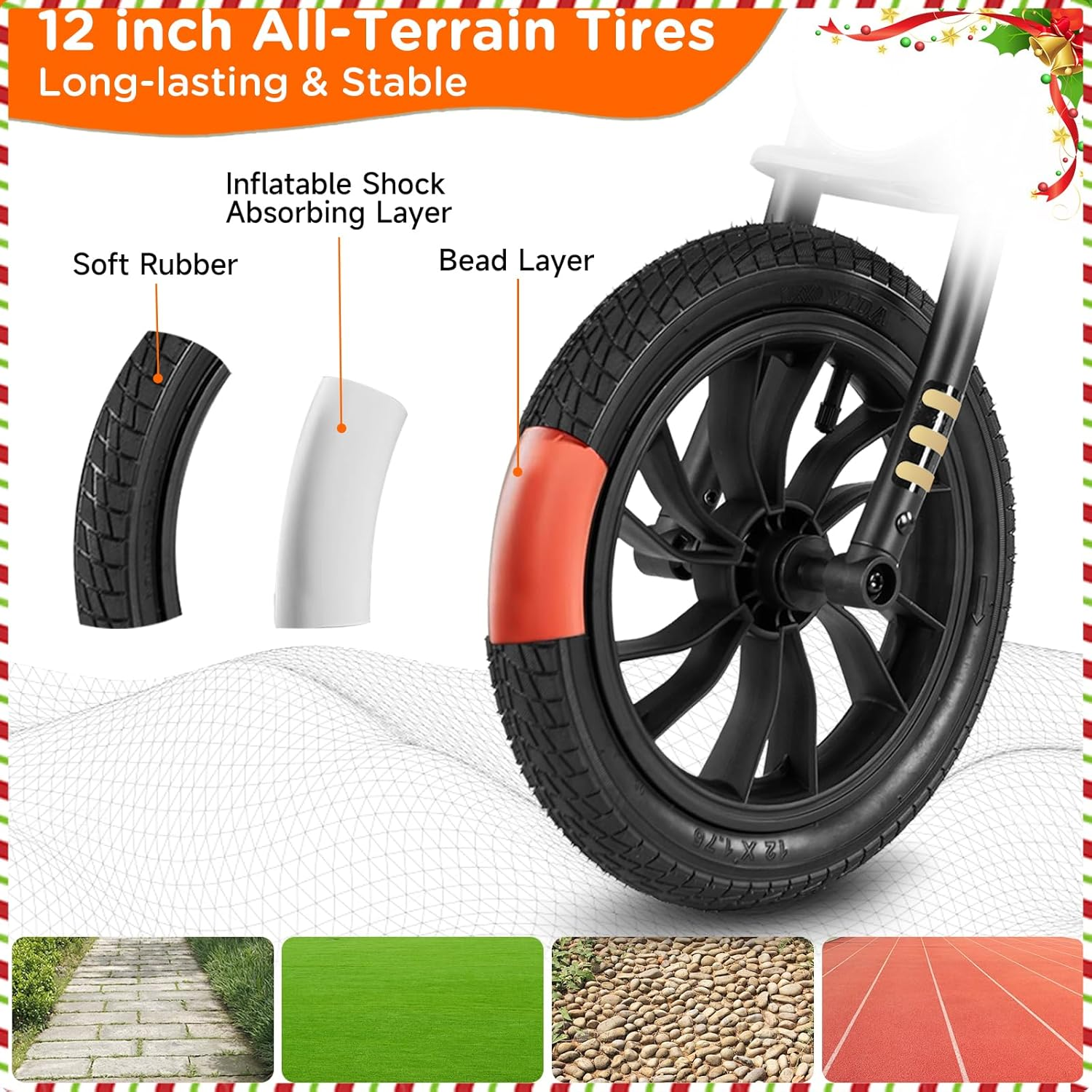 Qplay Kid'S Balance Bikes for Boys & Girls Age 3 to 6 Years Old,12" Toddler Push Bike No Pedal Balance Bicycle with Adjustable Seat -Track Racing Style Gifts Toy - Red image number 6