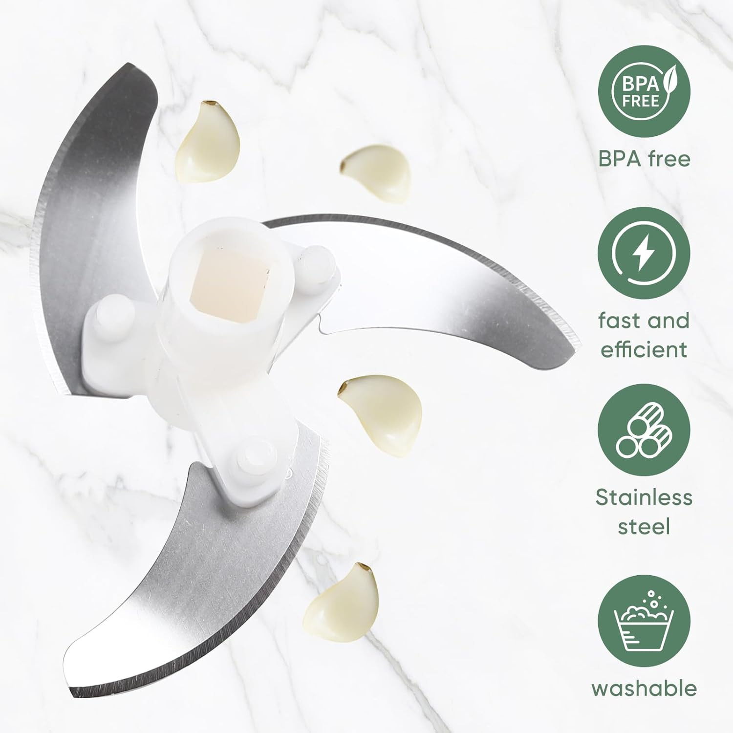 Manual Food Chopper Vegetable Chopper, 500ML Garlic Mincer Hand Pull String Onion Cutter for Veggies, Meat, Ginger, Peppers, Fruits, Nuts, Herbs(Green) image number 5