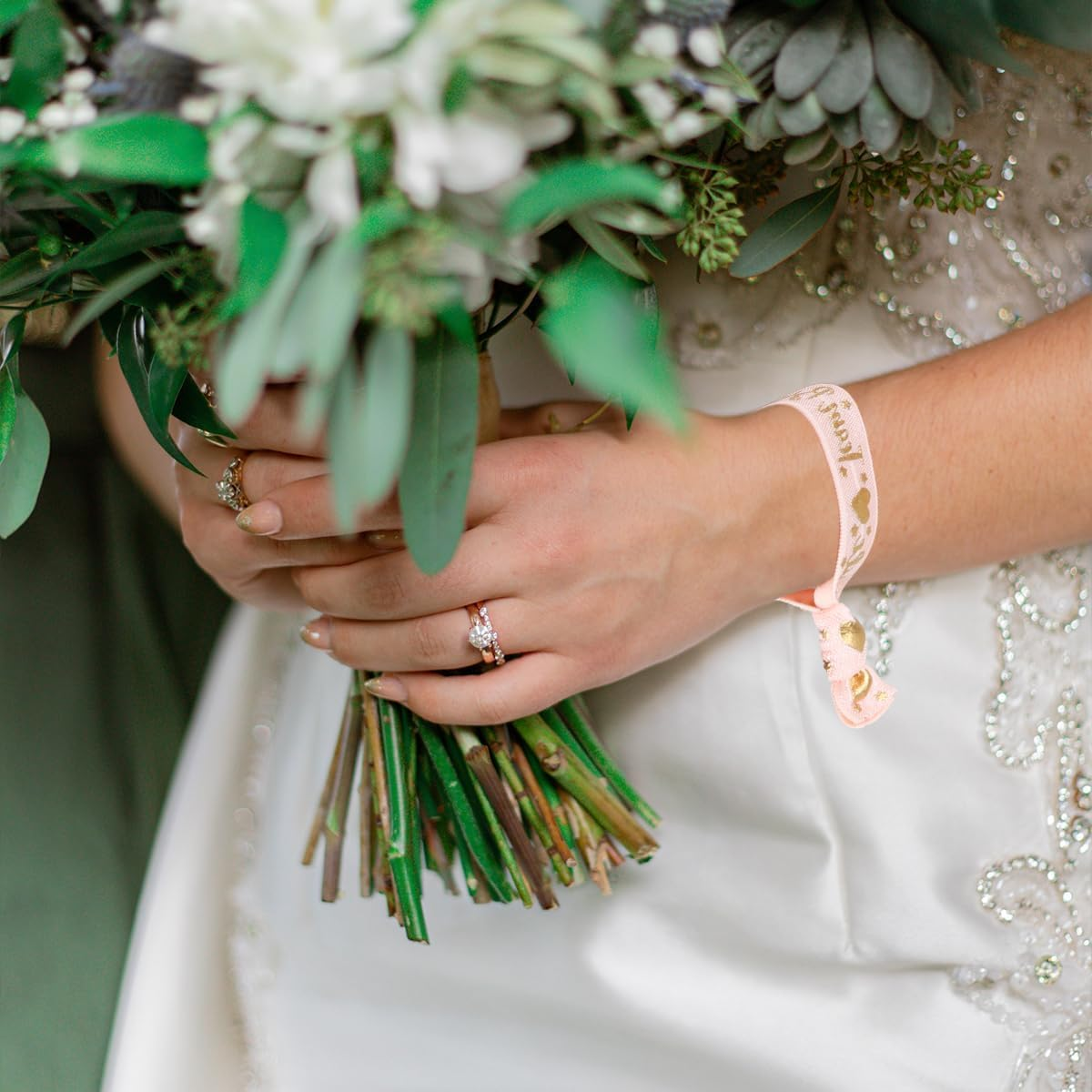 11Pcs Hair Scrunchie Accessories Bridal Wedding,Bride Bracelets Set,Bridal Shower,Bride Decorative Hair Band,Stag Party Bracelet,Team Bride Bracelets,Hot Embossing Bridal Bracelets image number 5