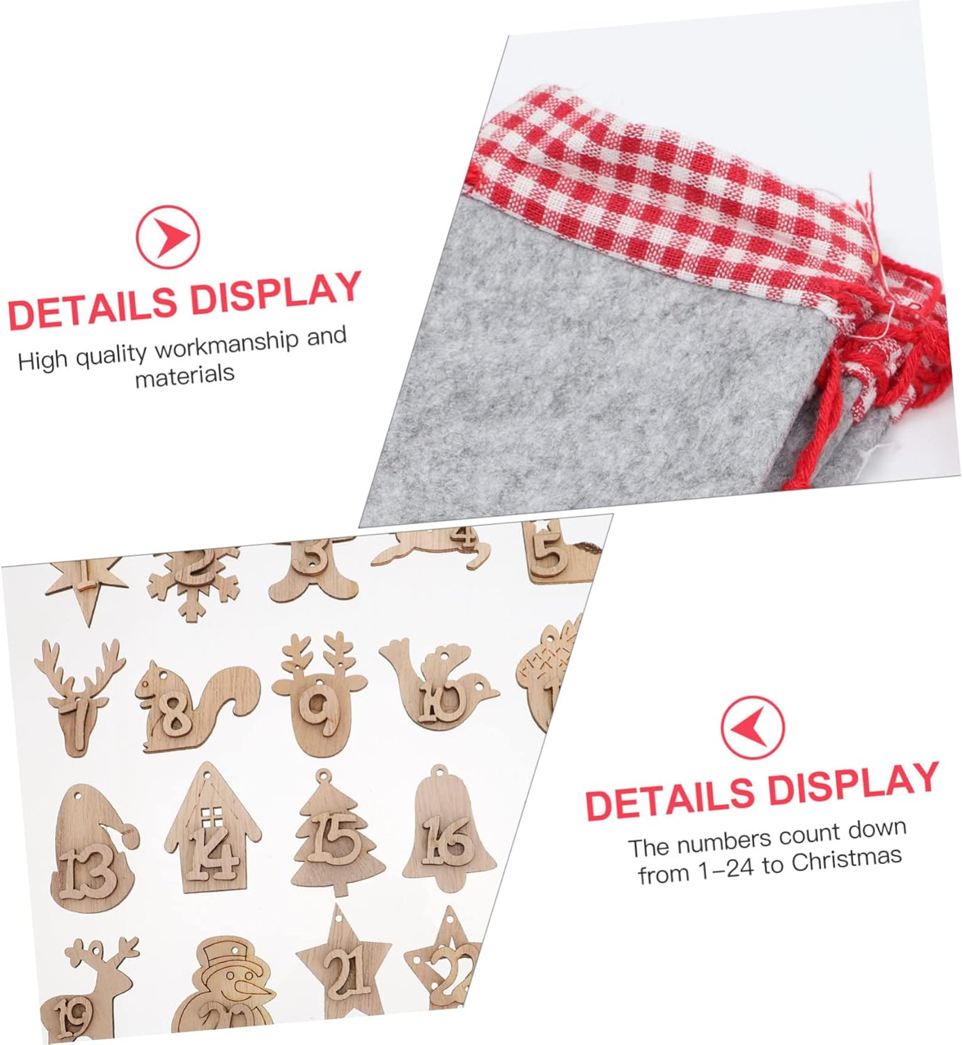 Countdown Calendar Candy Bags Present Bag Set Number Hanging Pouches Bulk Party Favor Bags Natural Jute Material Xmas Drawstring Storage Containers