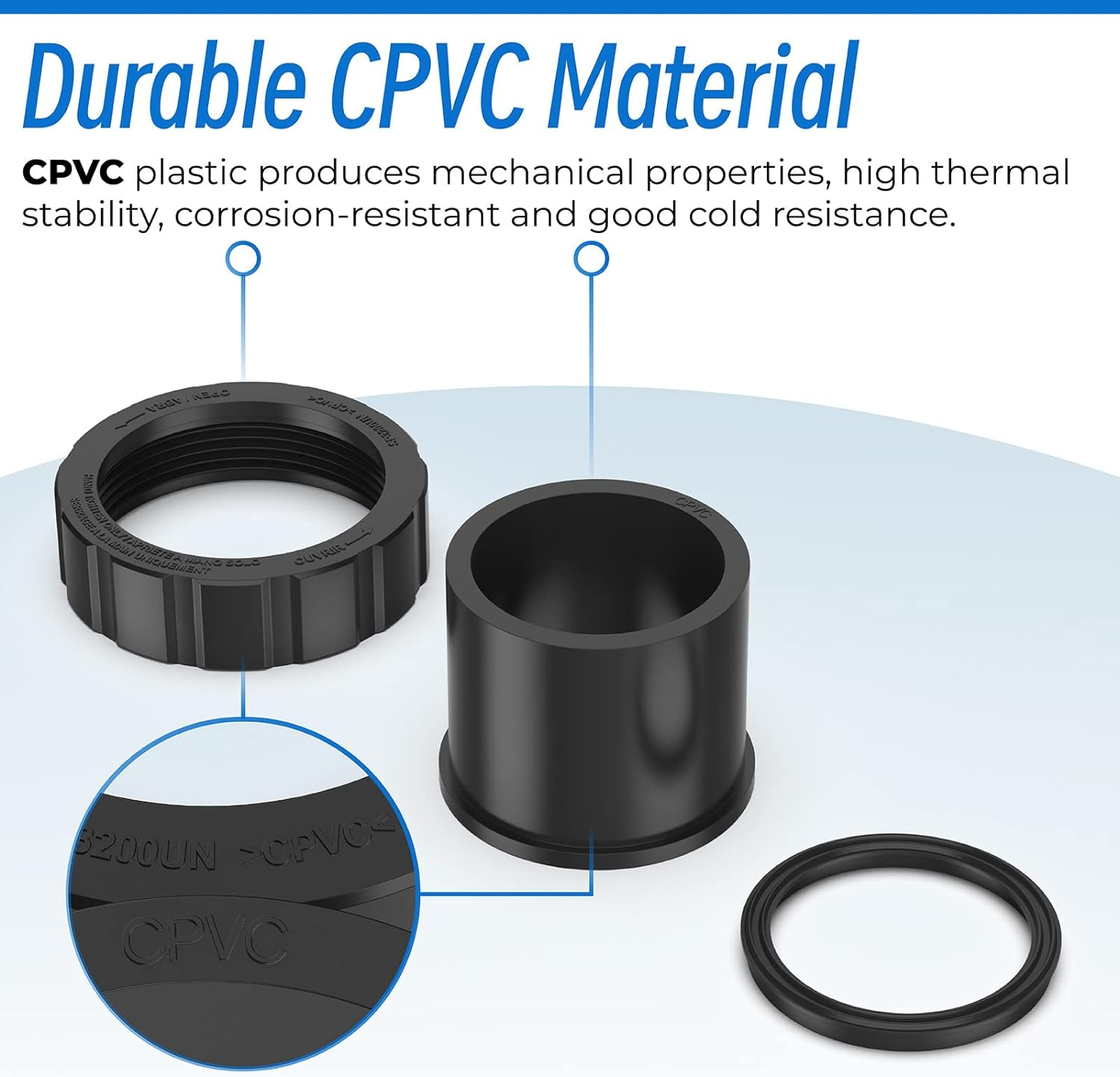 SPX3200UNKIT Pump Union Connection Kit Compatible with Hayward Tristar, Northstar, Ecostar Pumps, Swimclear Cartridge Filter & Universal H-Series Low Nox Heater (2 Pack) image number 2