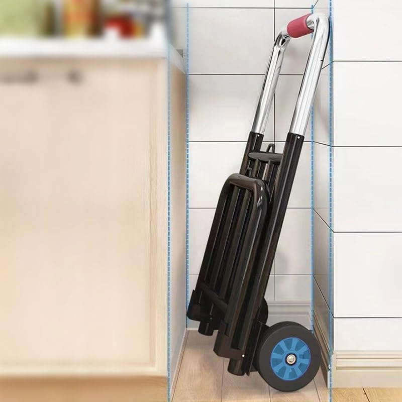 AIMALL Heavy-Duty Folding Hand Cart Trolley with Adjustable Handle, Portable Supermarket Shopping Cart for Groceries and Luggage image number 6