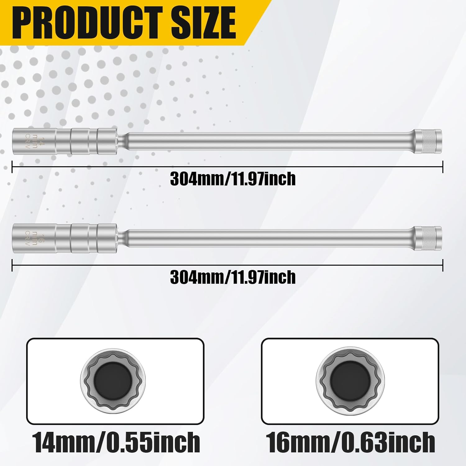 DJAPWPX-2/4 Pcs 14Mm+16Mm Spark Plug Socket, Magnetic Spark Plug Socket Set, Thin Wall Spark Plug Removal Tool, Professional Spark Plug Socket Kit for Replacing Spark Plugs (2) - 4 image number 4