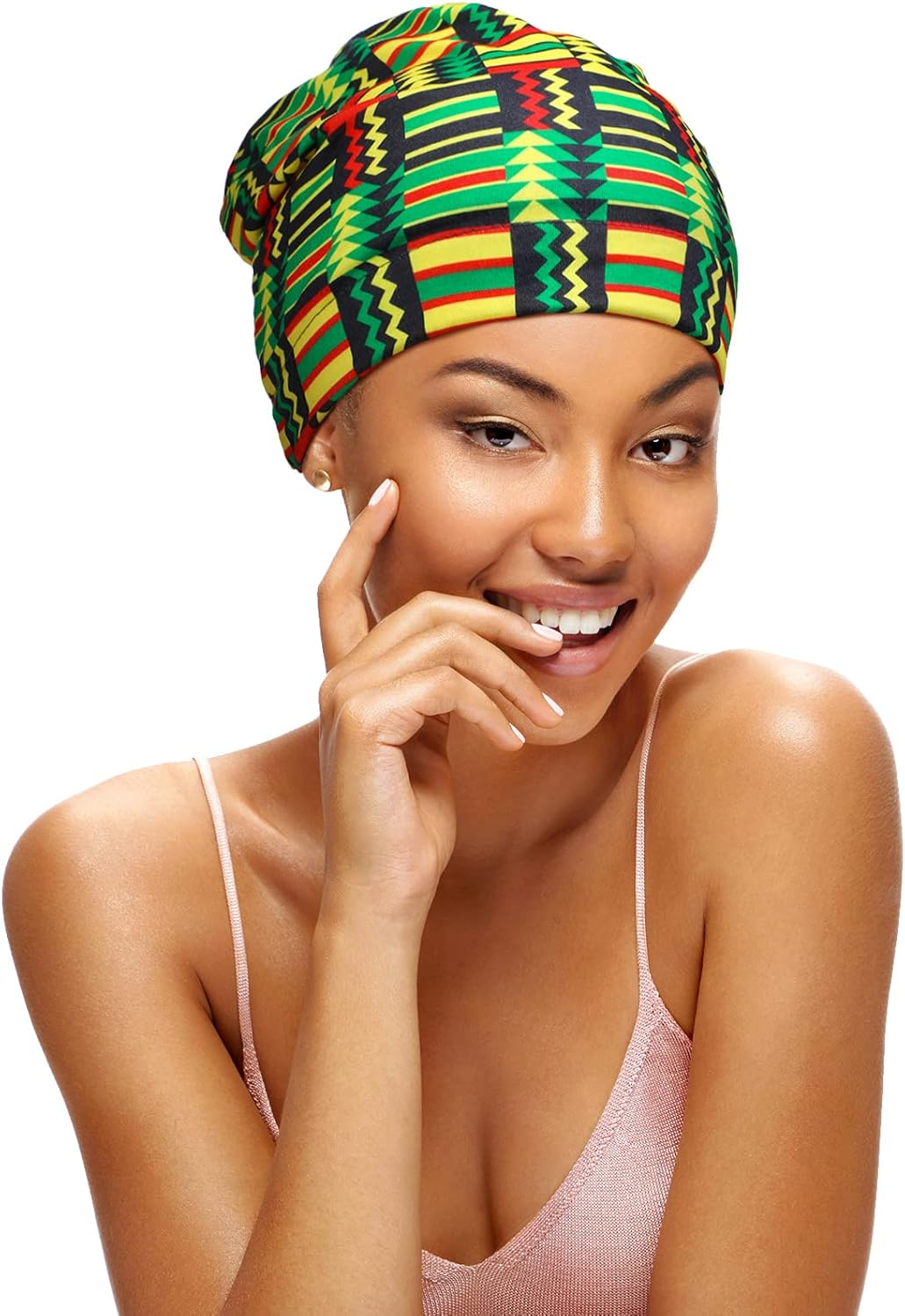Sintege 6 Pcs Satin Lined Bonnet Sleep Cap for Women Men African Silk Soft Beanie Hair Sleep Wrap for Natural Curly Braids image number 6