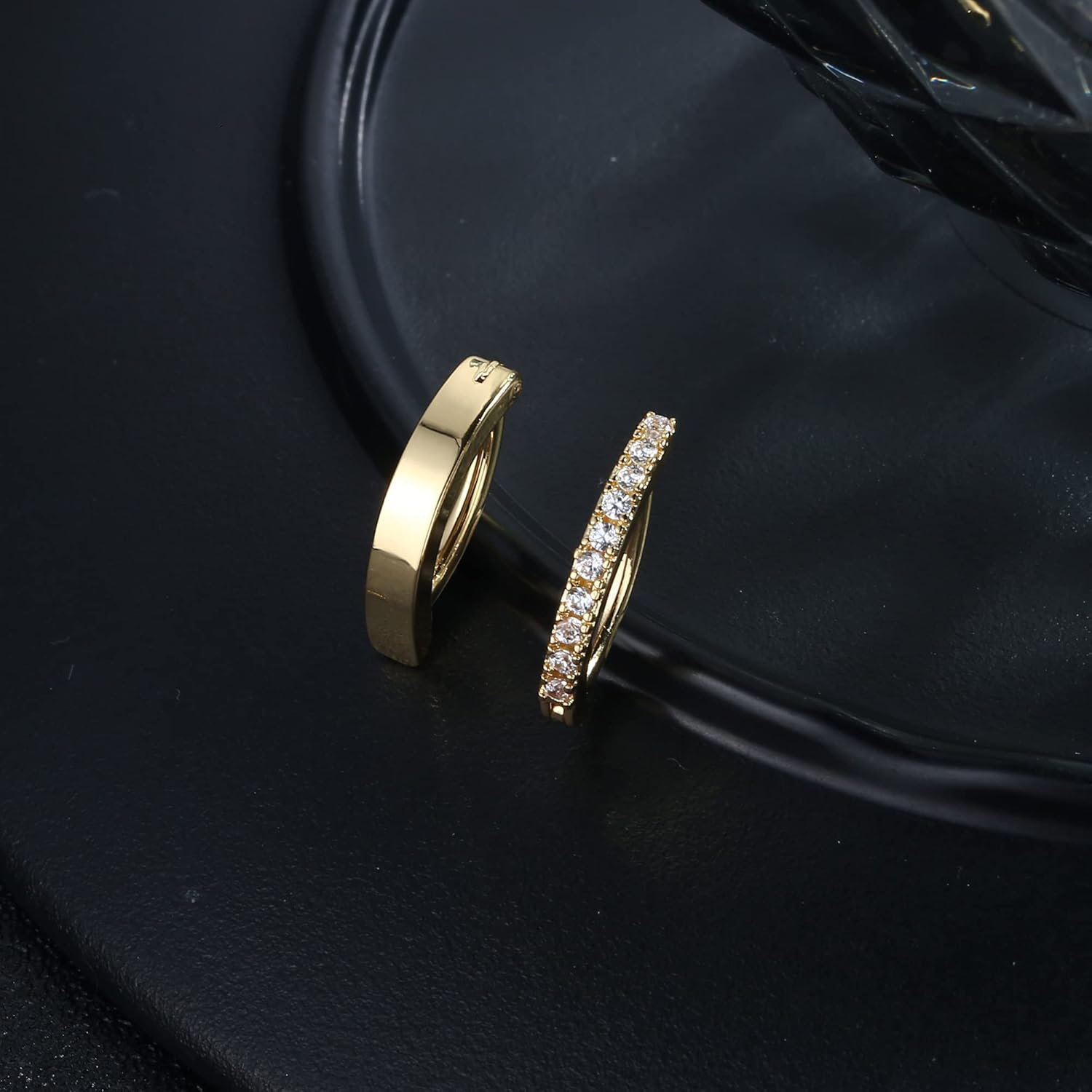 Kakonia 2Pcs 14G Clicker Belly Button Ring for Women Surgical Steel CZ Opal Belly Ring Simple Reverse Navel Rings Body Jewelry image number 2