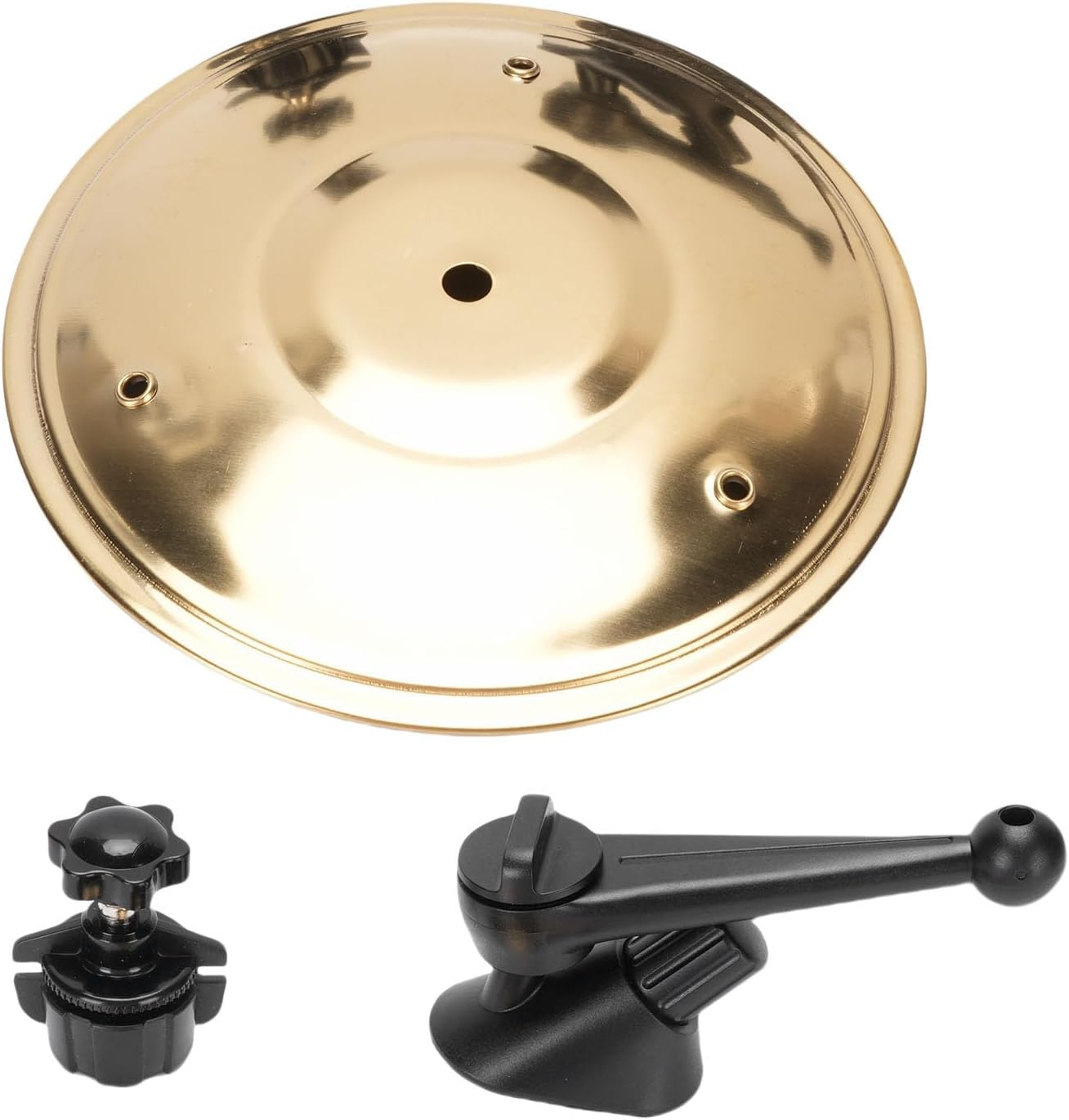 ASHATA Car Crash Cymbal, Car Cymbal Air Vent, Mini Drum Crash for Vent, Your Driving More Fun, Mini for Music Lovers, Air Dash Small Fun Practical Accessories (Golden) - Silver image number 5